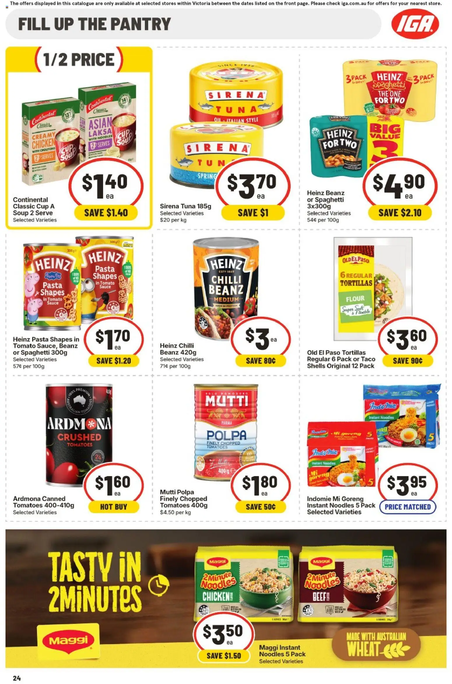 IGA catalogue - valid from 08/07/2026 | Page: 21 | Products: Flour, Noodles, Tuna, Tortillas