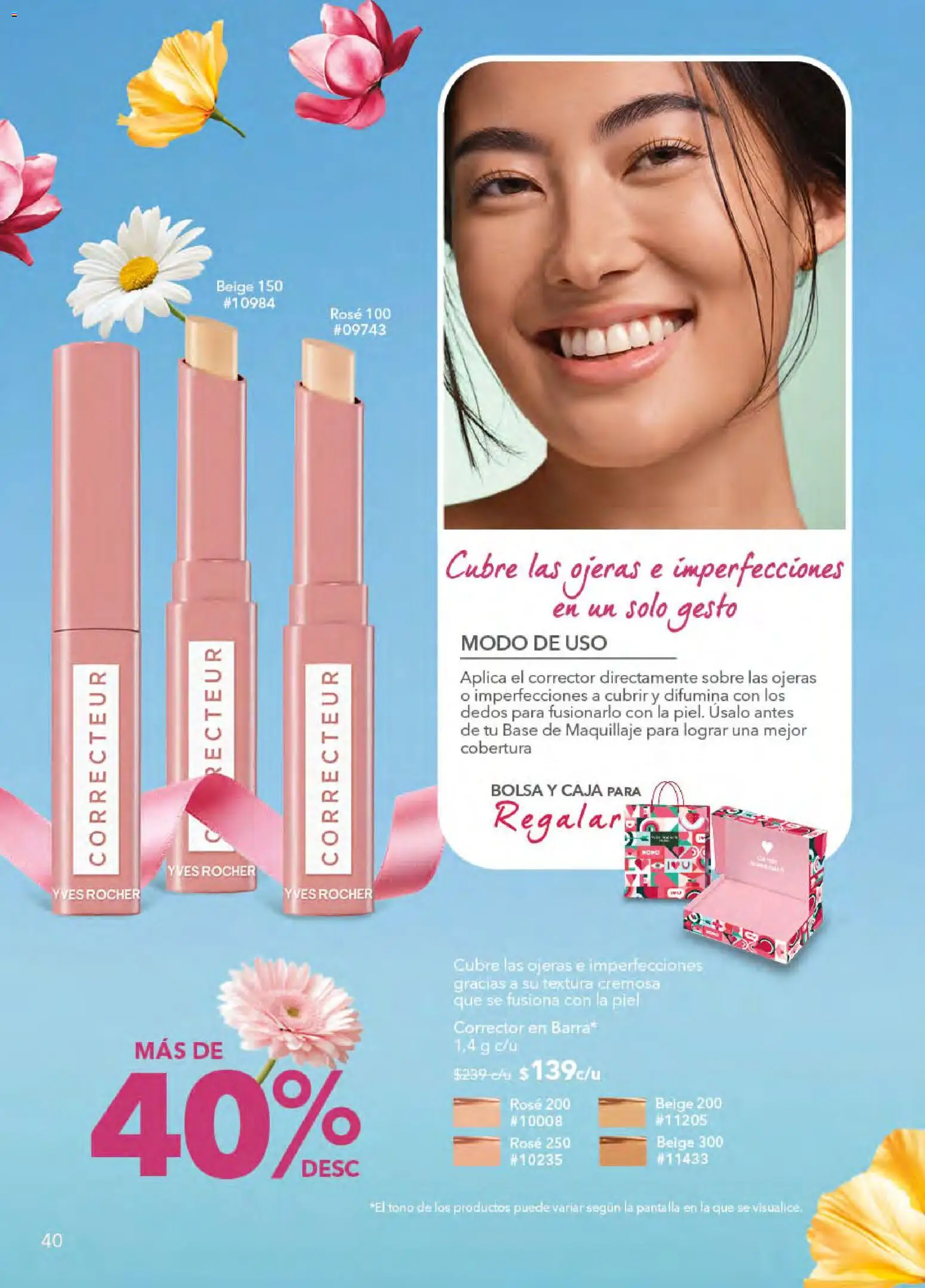 Nuevas ofertas de Yves Rocher válidas en toda la República Mexicana desde el 21.04.2026. ¡Encuentra las mejores ofertas en Yves Rocher campaña 6 2026! | Página: 40 | Productos: Base de maquillaje, Maquillaje, Corrector, Sobre