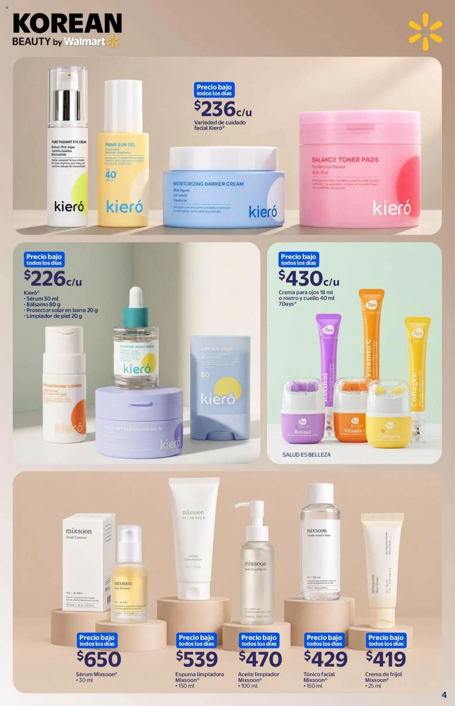 Nuevas ofertas de Walmart válidas en toda la República Mexicana desde el 18/09/2026. ¡Encuentra las mejores ofertas en Walmart folleto Tu rutina K-Beauty a precios bajos.! | Página: 4 | Productos: Serum, Bálsamo, Limpiador, Toner