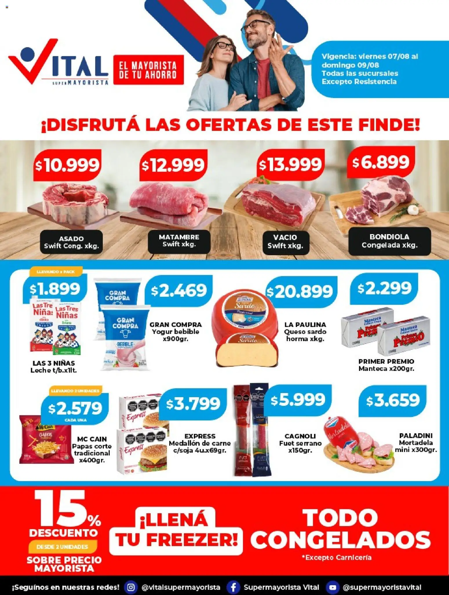 Vital - Ofertas fin Laferrere │ válido desde el 07/08/2026 | Página: 2 | Productos: Sobre, Carne, Yogur, Freezer