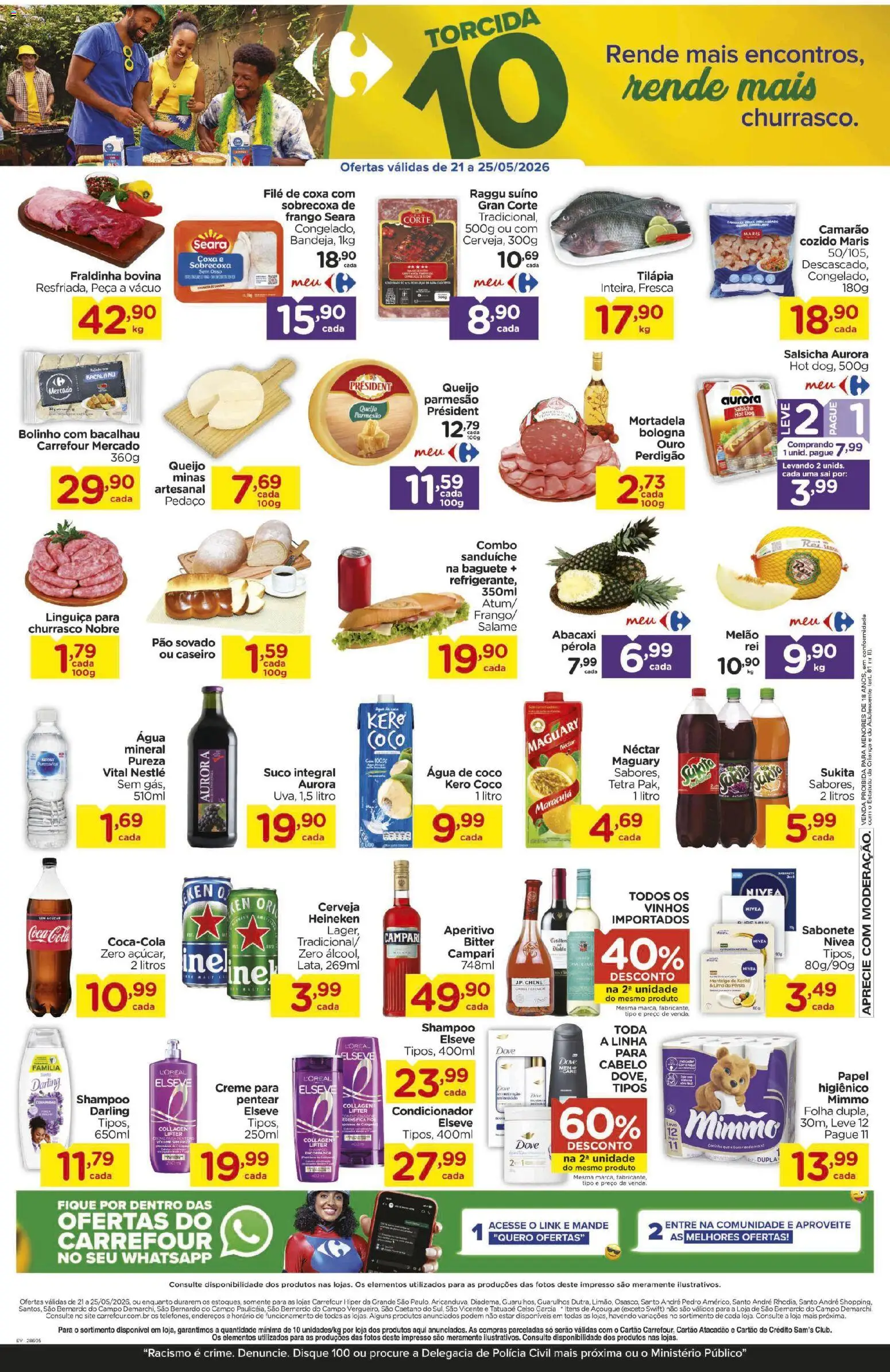 Carrefour Folheto - válido de 21.05.2026 | Página: 2 | Produtos: Salame, Creme, Queijo parmesão, Frango