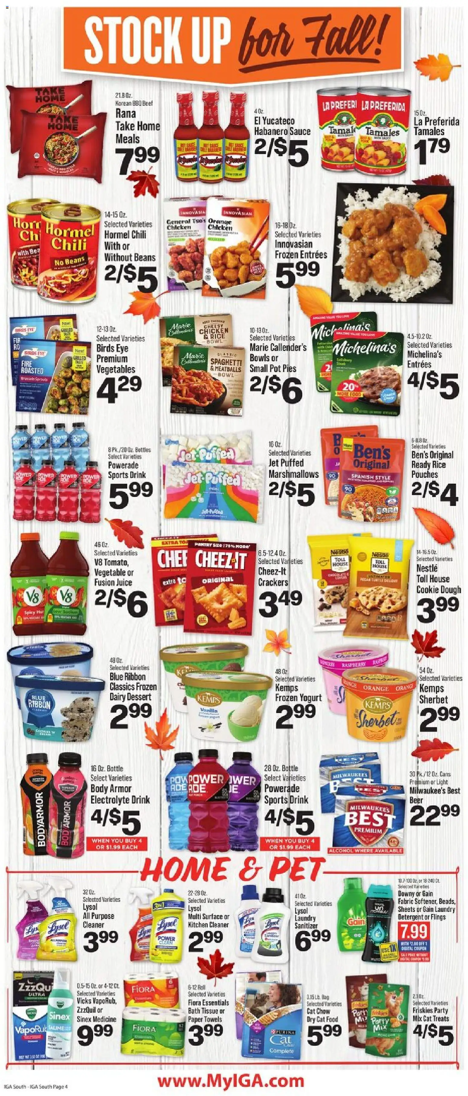 IGA Weekly Ad - valid from 09/30/2026 | Page: 8 | Products: Cat Food, Chicken, Yogurt, Raspberry