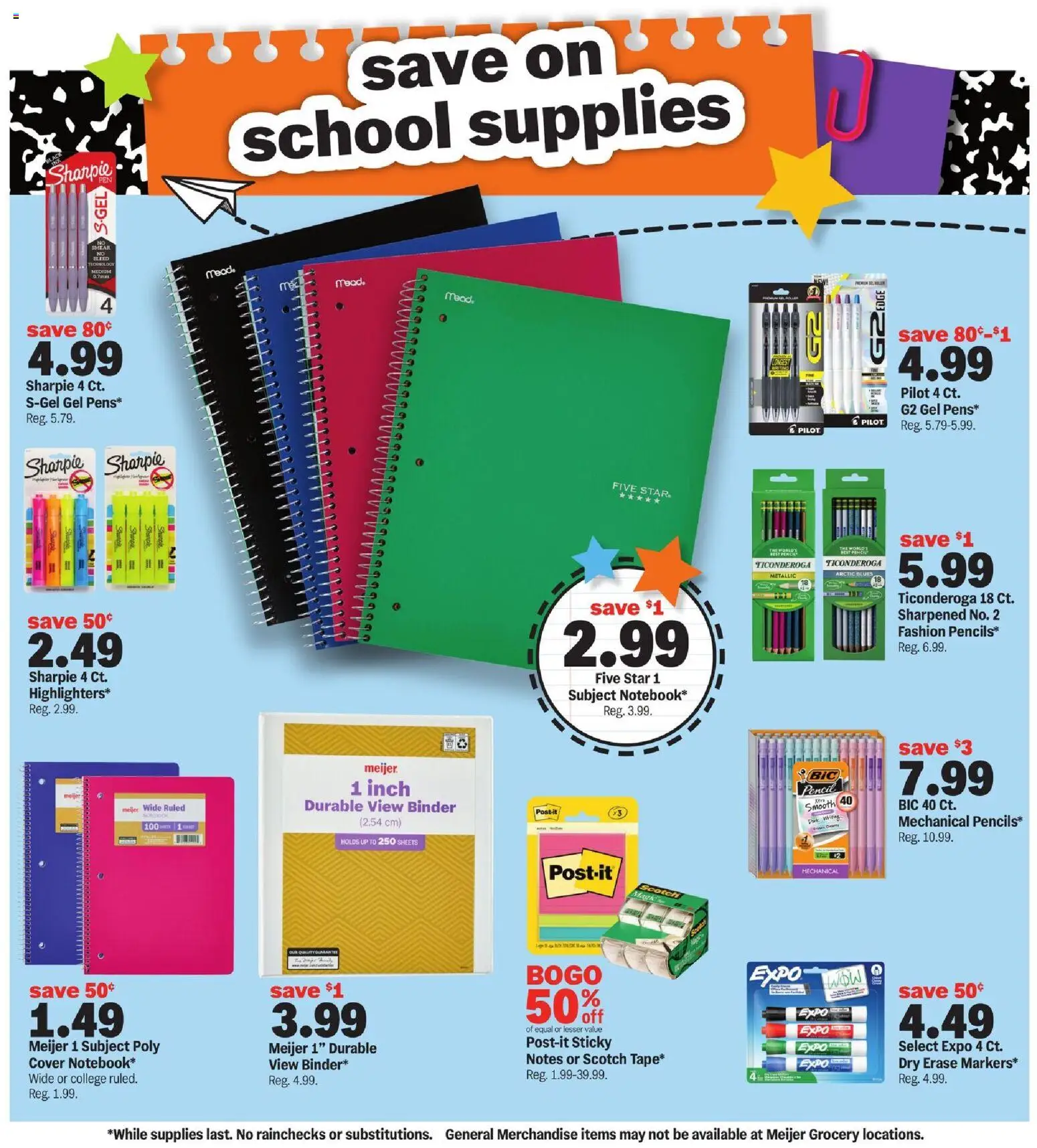 Meijer Back to School Deals - valid from 07/08/2026 | Page: 3 | Products: Pencil