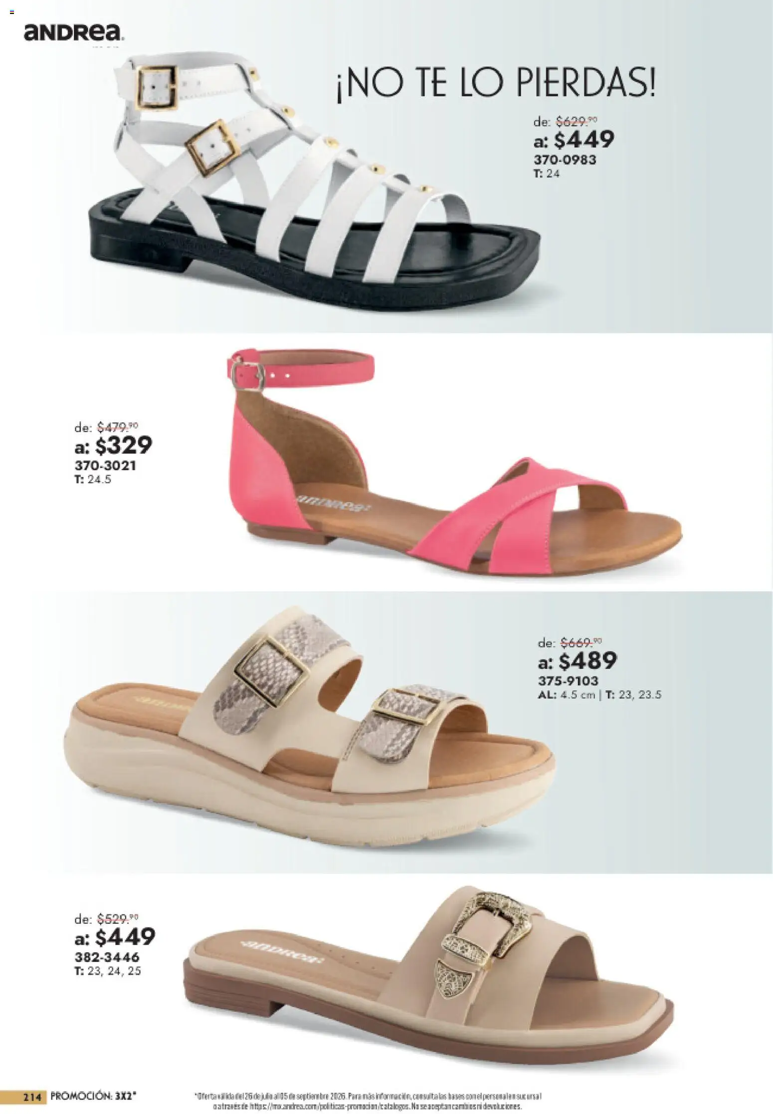 Nuevas ofertas de Andrea válidas en toda la República Mexicana desde el 26/07/2026. ¡Encuentra las mejores ofertas en Andrea catálogo Outlet! | Página: 214
