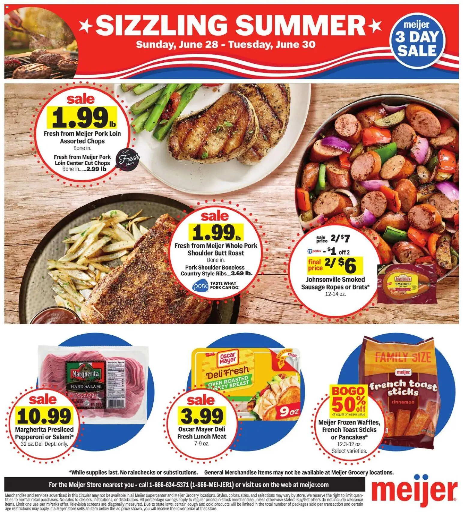 Meijer Super Sale - valid from 06/28/2026 | Page: 2 | Products: Pork, Sausage, Television, Oven