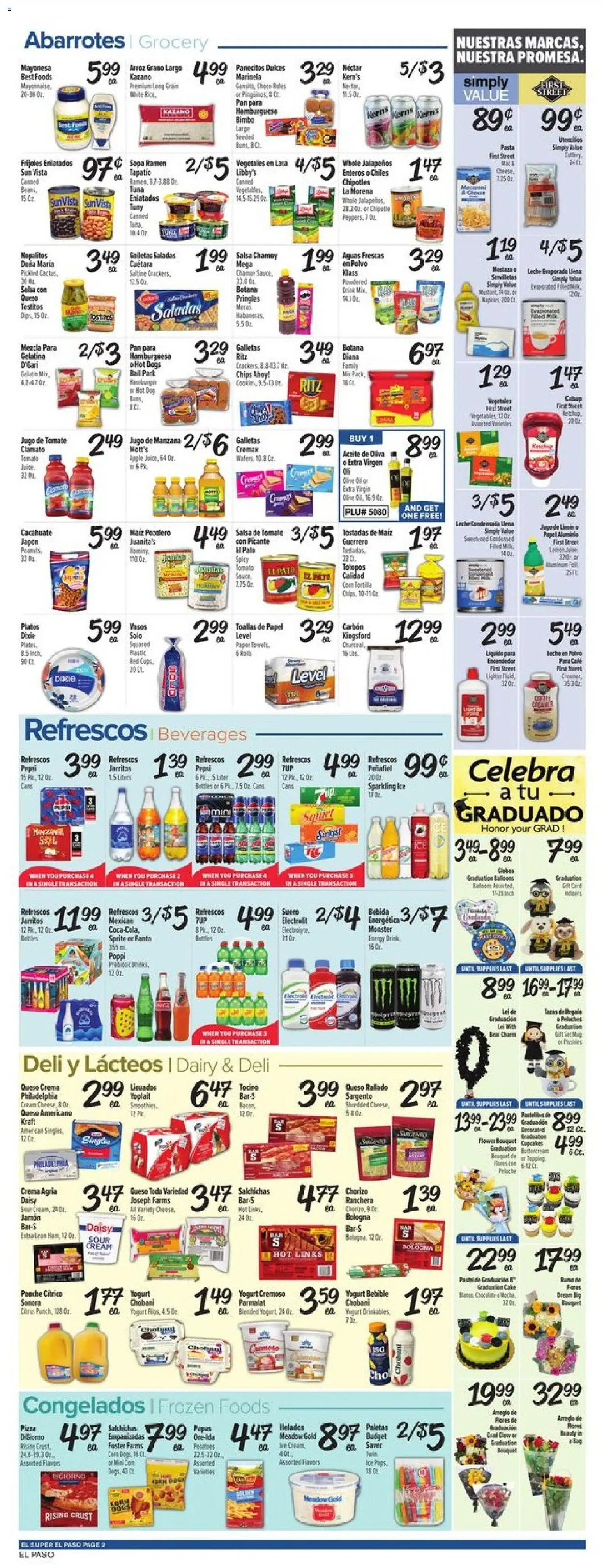 El Super Weekly Ad - TX - valid from 20.05.2026 | Page: 2 | Products: Pizza, Chips, Lighter, Hot Dogs