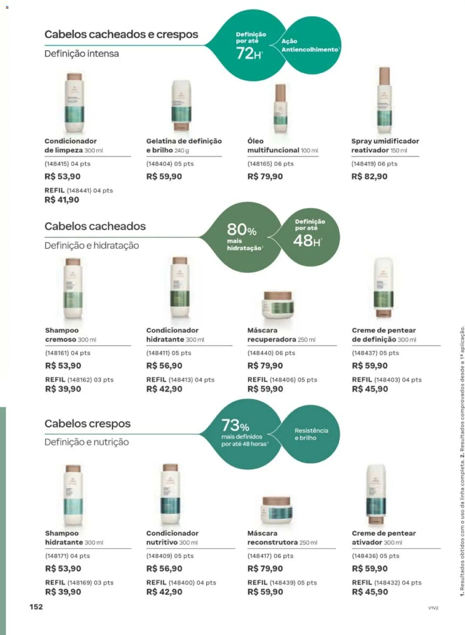 Natura Folheto - válido de 10/08/2026 | Página: 155 | Produtos: Shampoo, Condicionador, Óleo, Umidificador