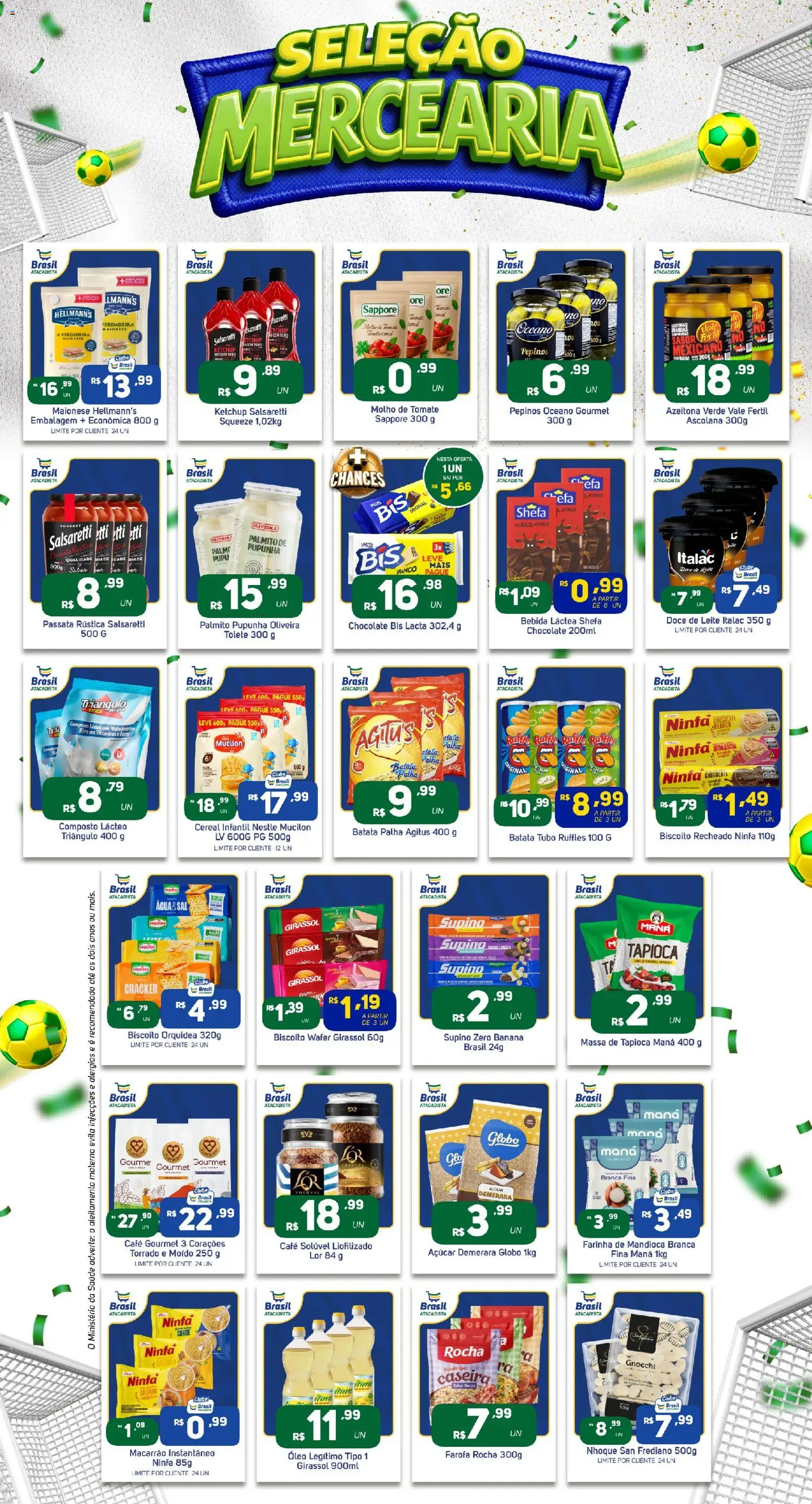 Brasil Atacadista Folheto - válido de 01.06.2026 | Página: 2 | Produtos: Pupunha, Chocolate, Macarrão, Pepinos