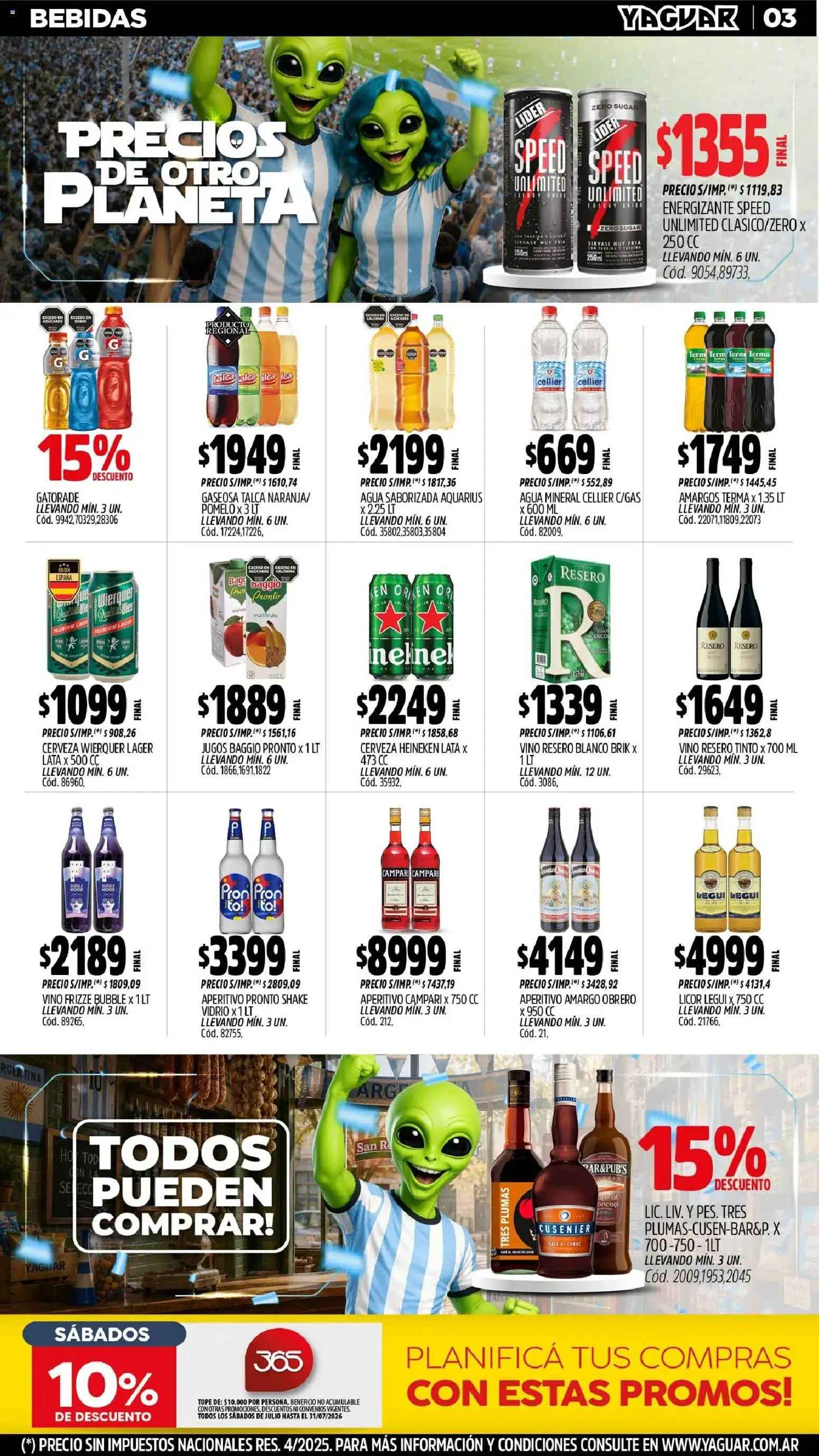 Yaguar - Oferta Semanal San Juan │ válido desde el 29/06/2026 | Página: 5 | Productos: Gaseosa, Pomelo, Cerveza, Agua saborizada