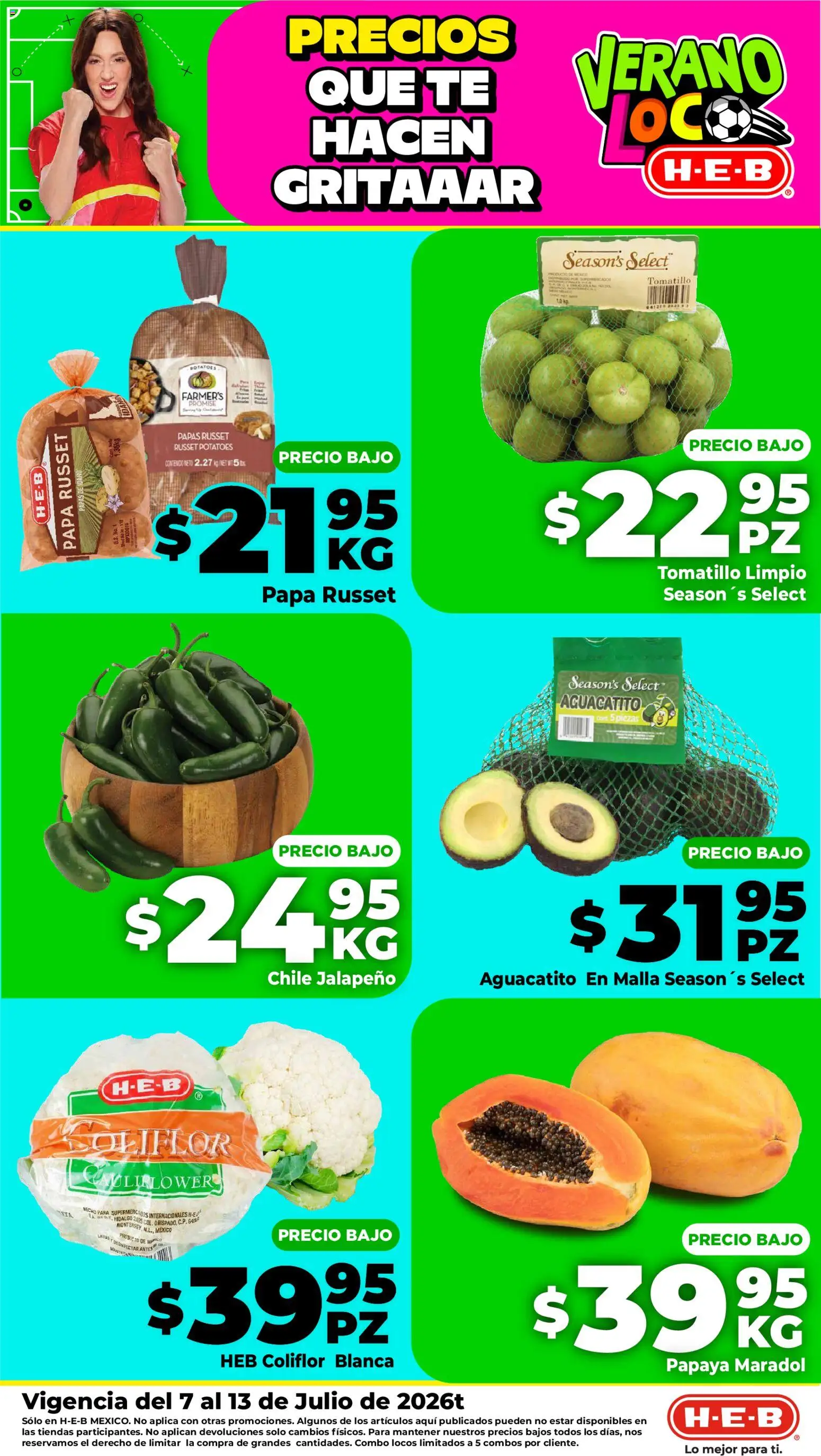 Nuevas ofertas de H-E-B válidas en toda la República Mexicana desde el 07/07/2026. ¡Encuentra las mejores ofertas en H-E-B folleto Fruta y venduras! | Página: 2