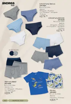 Vista previa de Andrea catálogo Tropical, nuevo folleto de la tienda, válido en México a partir del 23/08/2026 | Página: 262 | Productos: Pijama, Boxers, Algodón