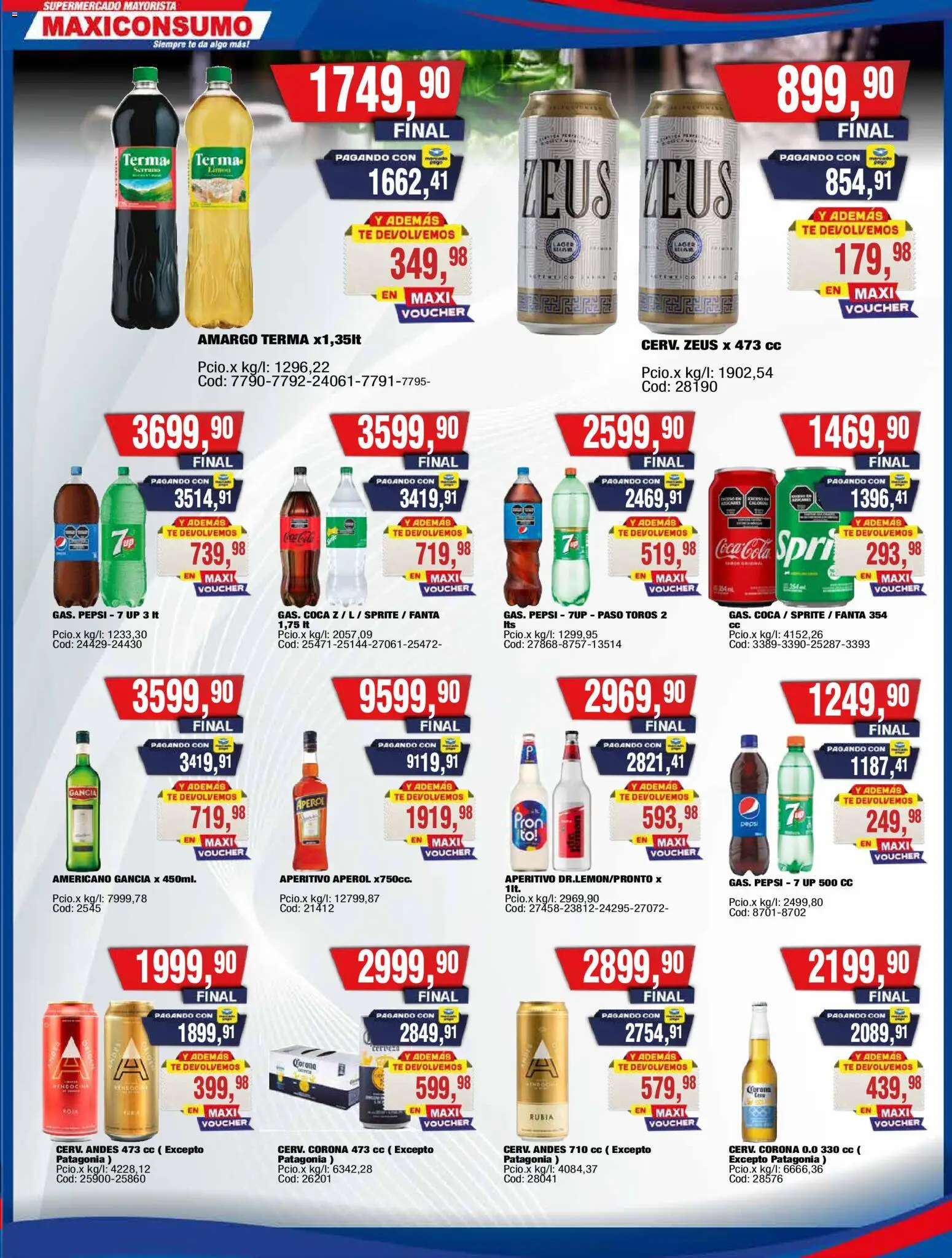 Maxiconsumo Ofertas │ válido desde el 07/09/2026 | Página: 19 | Productos: Fanta, Pepsi, Coca-Cola, Té