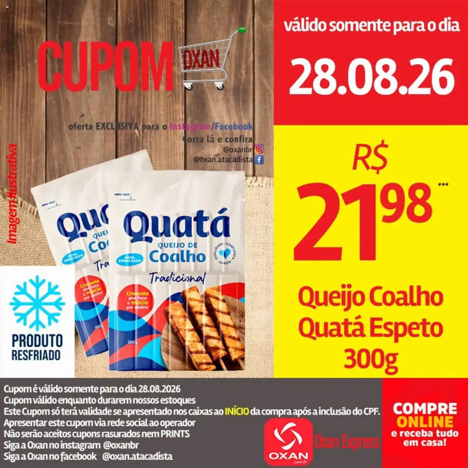 Oxan Atacadista Folheto - válido de 28/08/2026 | Página: 11 | Produtos: Queijo, Queijo coalho