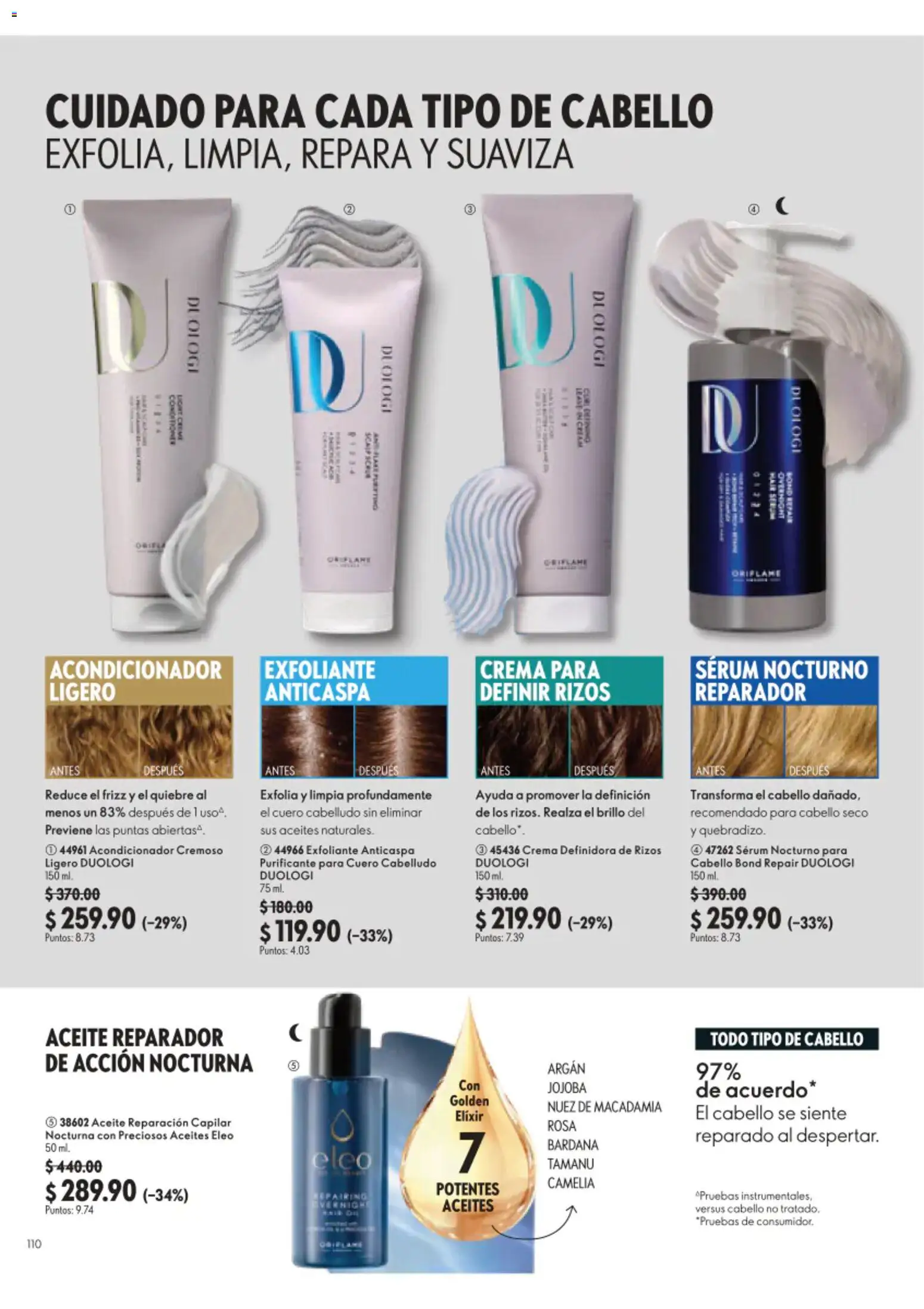 Nuevas ofertas de Oriflame válidas en toda la República Mexicana desde el 22/08/2026. ¡Encuentra las mejores ofertas en Oriflame campaña 12 2026! | Página: 110 | Productos: Brillo, Aceite, Nuez, Acondicionador