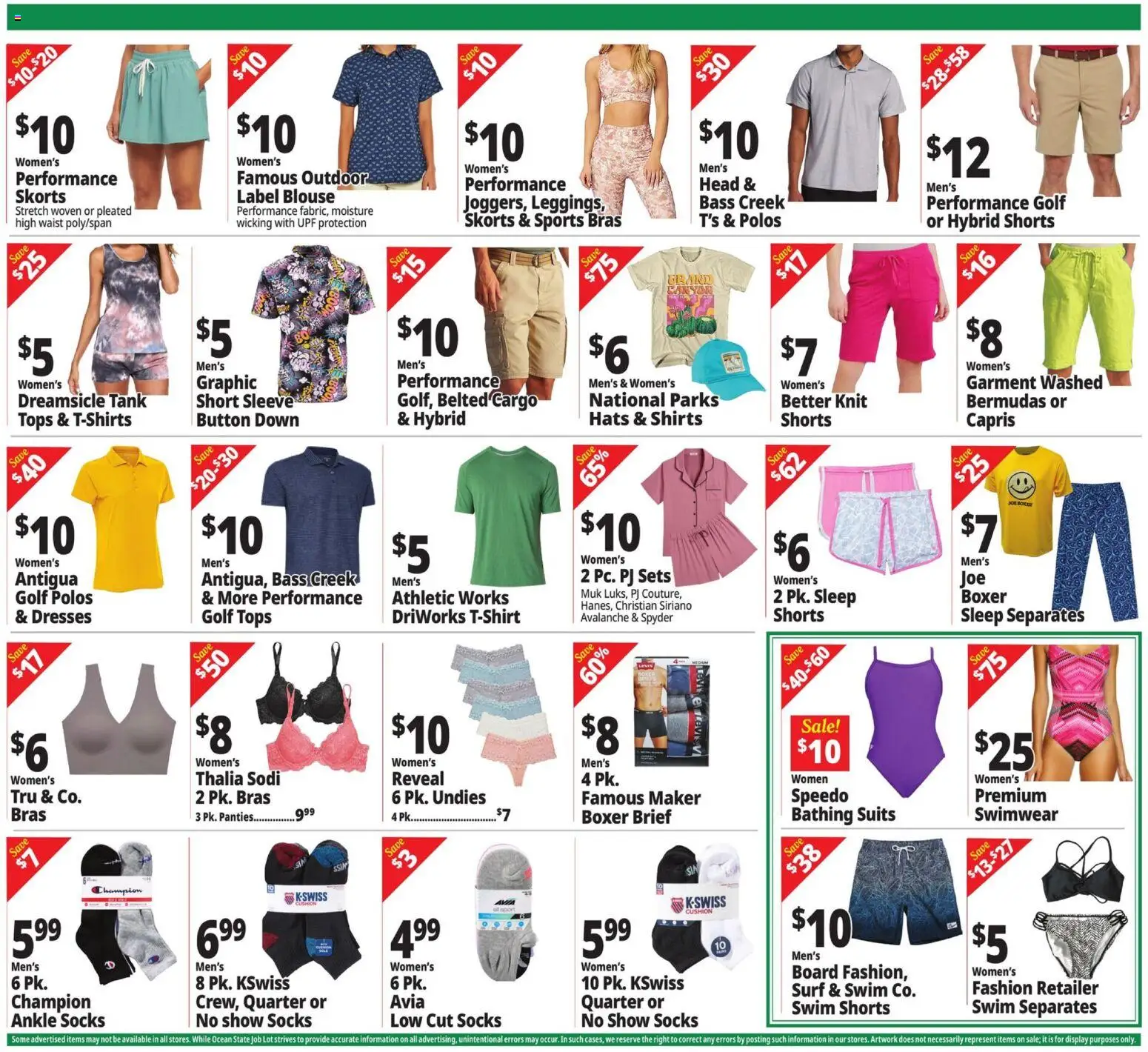 Ocean State Job Lot Weekly Ad - valid from 08/13/2026 | Page: 9 | Products: Blouse, Swimwear, Panties, Socks