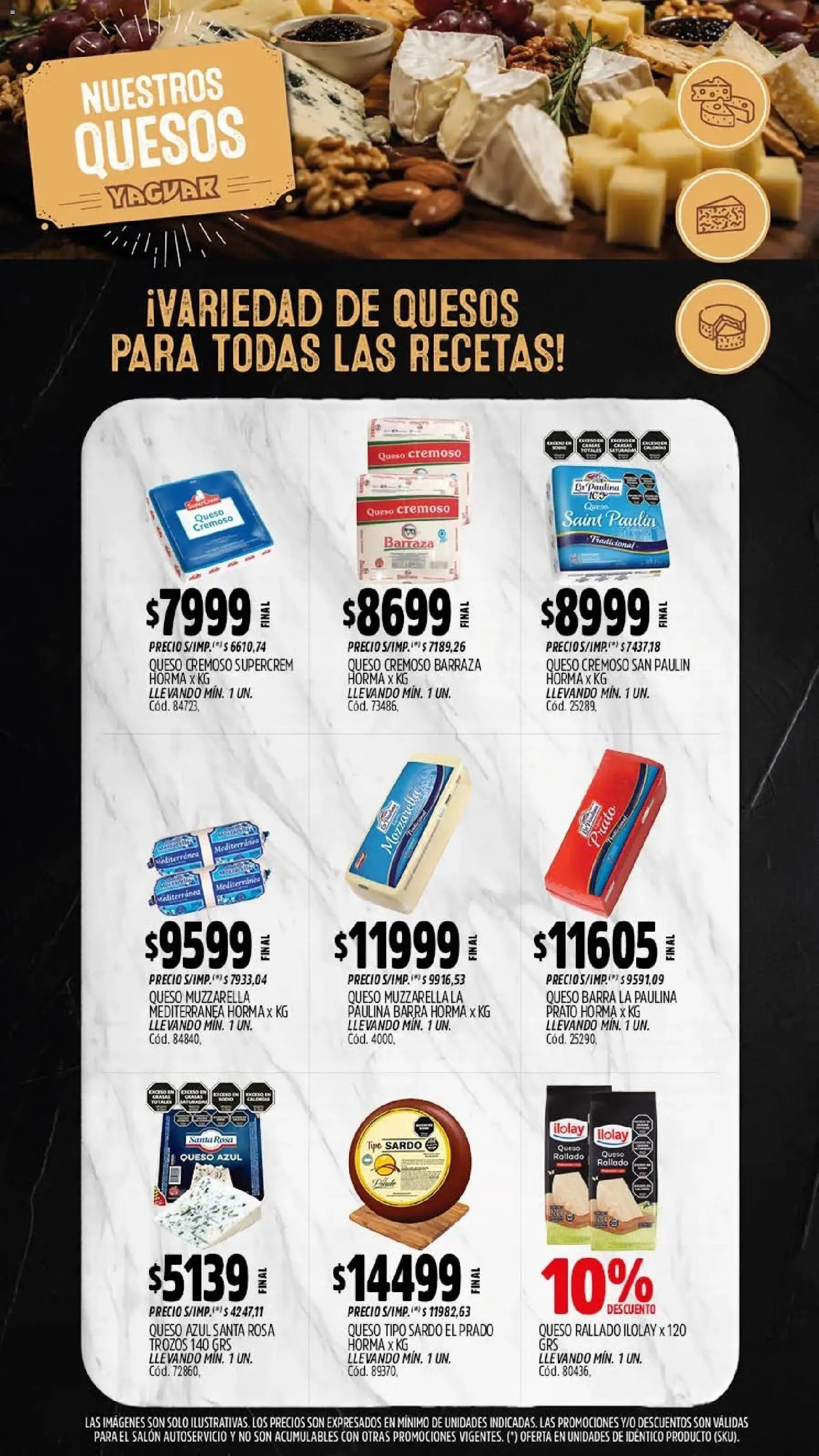 Yaguar - Oferta Semanal Neuquen │ válido desde el 17/07/2026 | Página: 7 | Productos: Queso rallado, Queso azul, Muzzarella, Queso