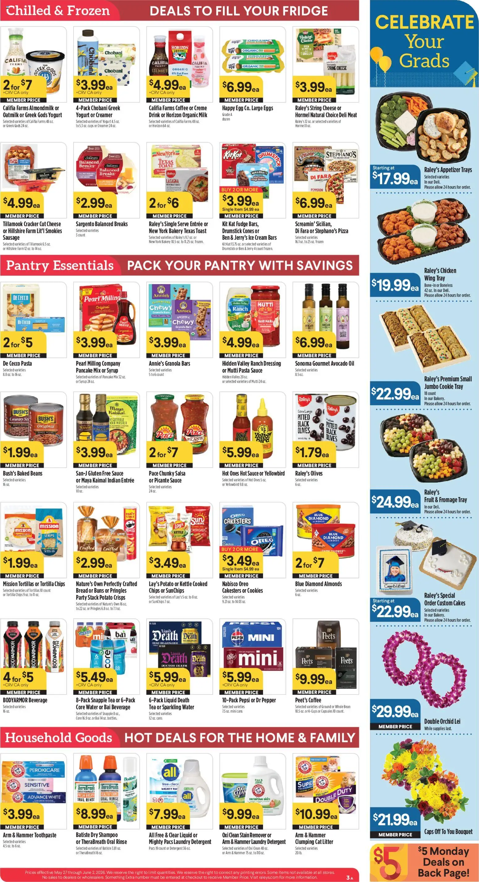 Raley's Weekly Ad - valid from 27.05.2026 | Page: 5 | Products: Hammer, Milk, Cheese, Detergent