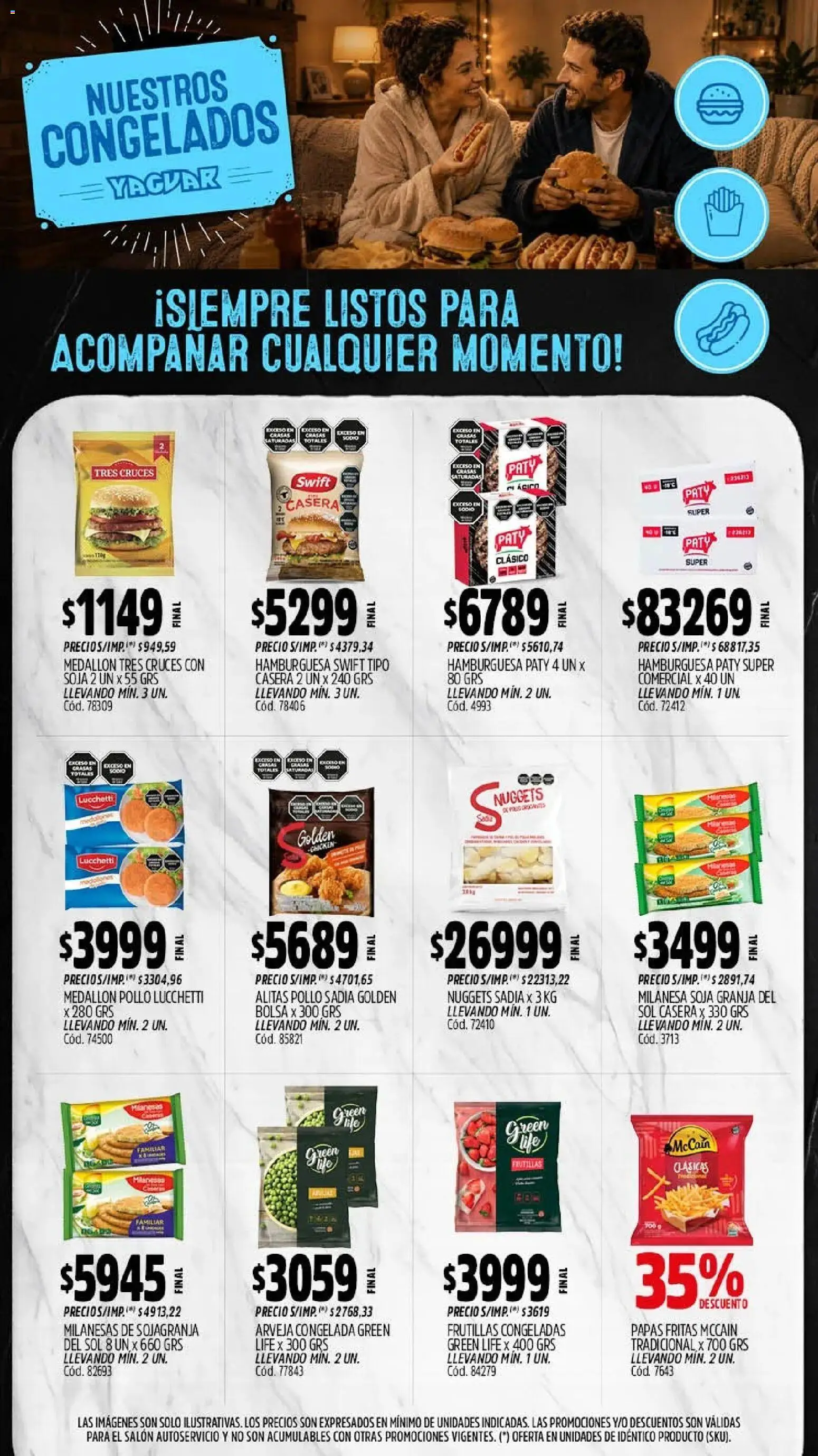 Yaguar - Oferta Semanal Jujuy │ válido desde el 03/08/2026 | Página: 11 | Productos: Milanesa, Frutillas, Hamburguesa, Papas fritas