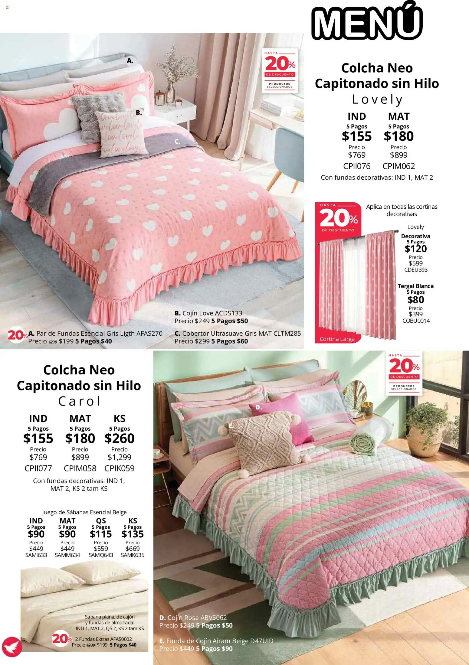 Nuevas ofertas de Colchas Concord válidas en toda la República Mexicana desde el 01/08/2026. ¡Encuentra las mejores ofertas en Colchas Concord catálogo! | Página: 126 | Productos: Juego, Almohada, Sabanas, Cortinas