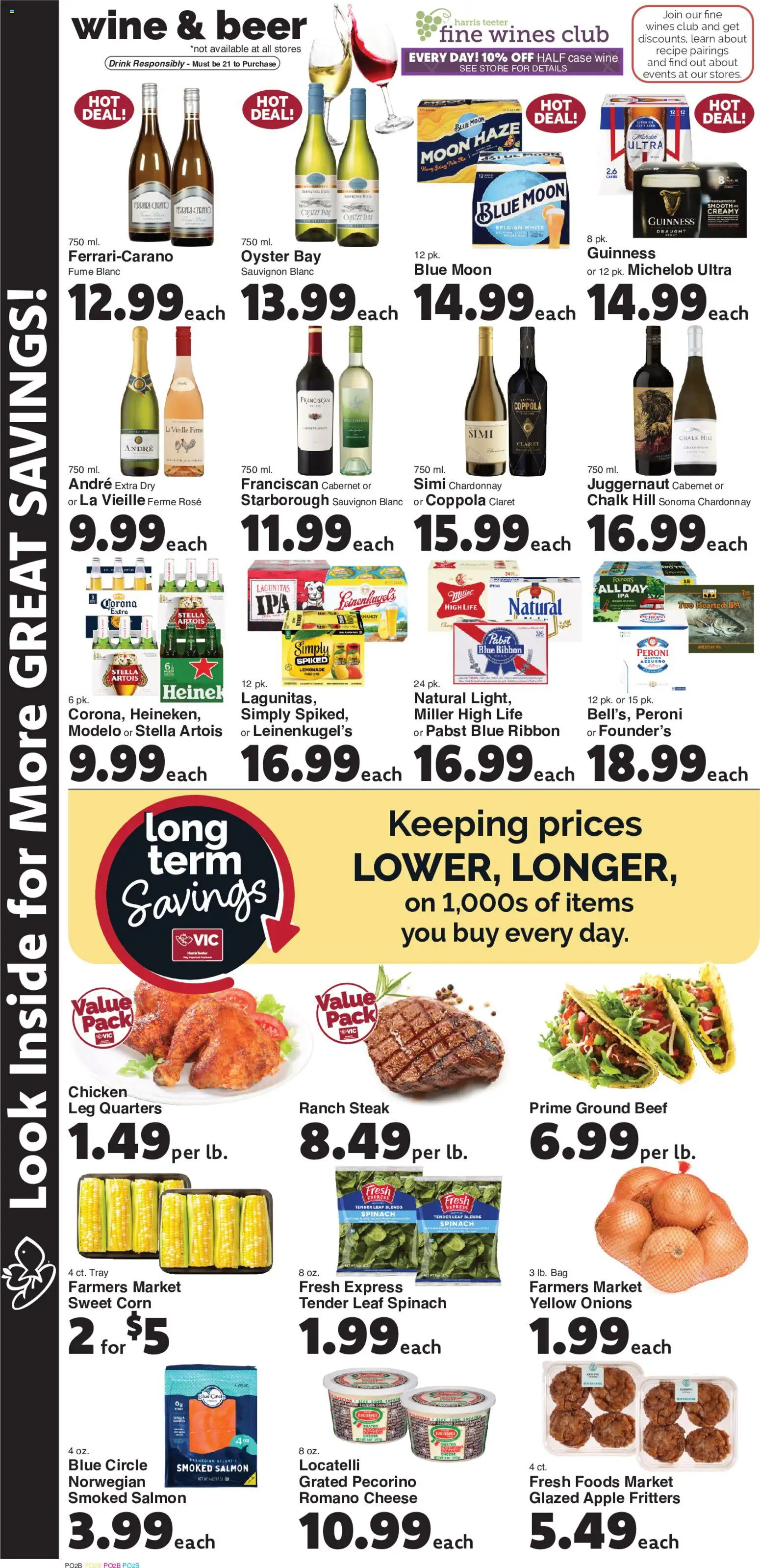 Harris Teeter Weekly Ad - valid from 27.05.2026 | Page: 9 | Products: Corn, Wine, Beef, Bag