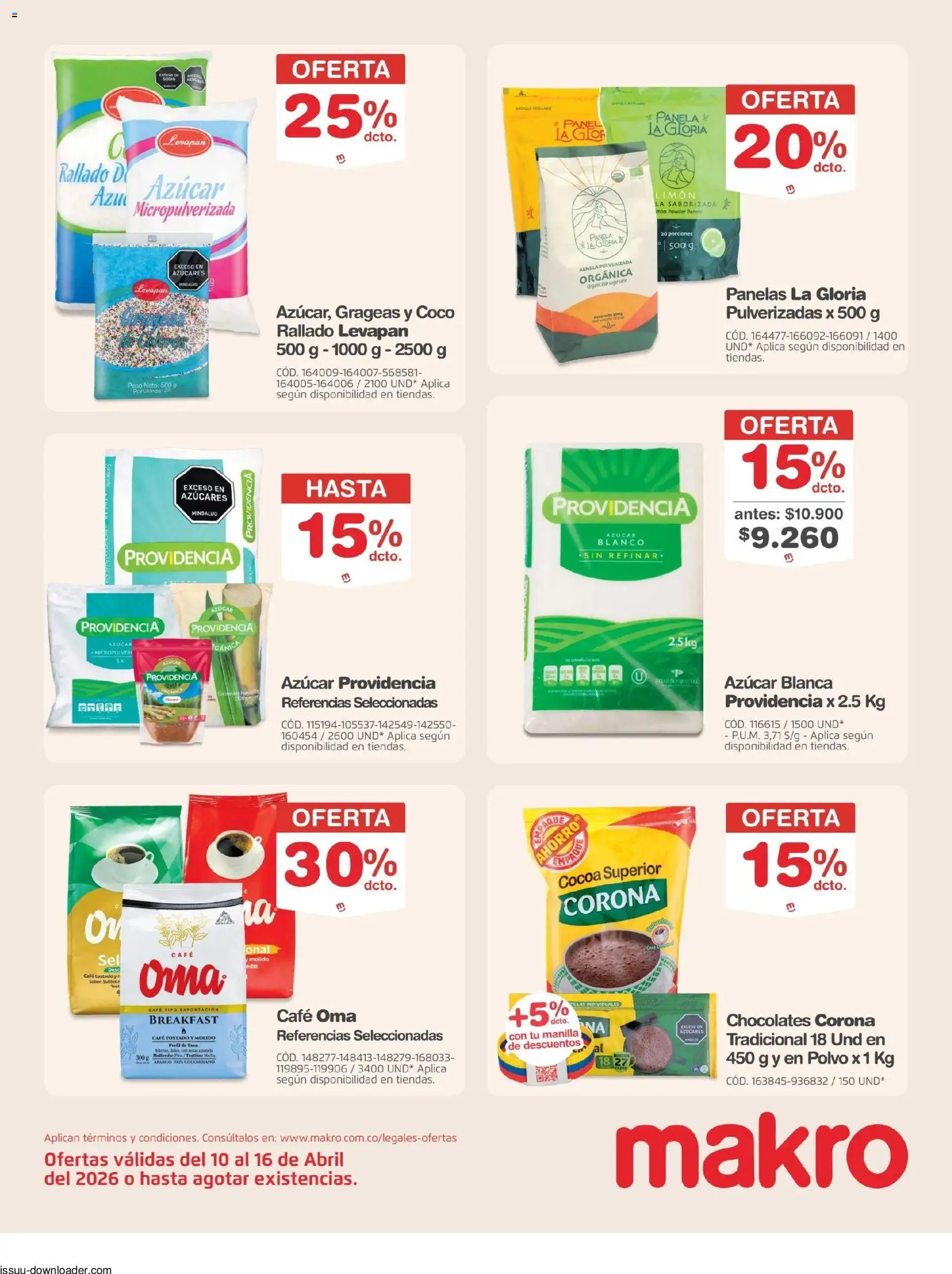 Makro revista - valida desde el 10.04.2026 | Página: 14 | Productos: Peso, Chocolates, Polvo, Café