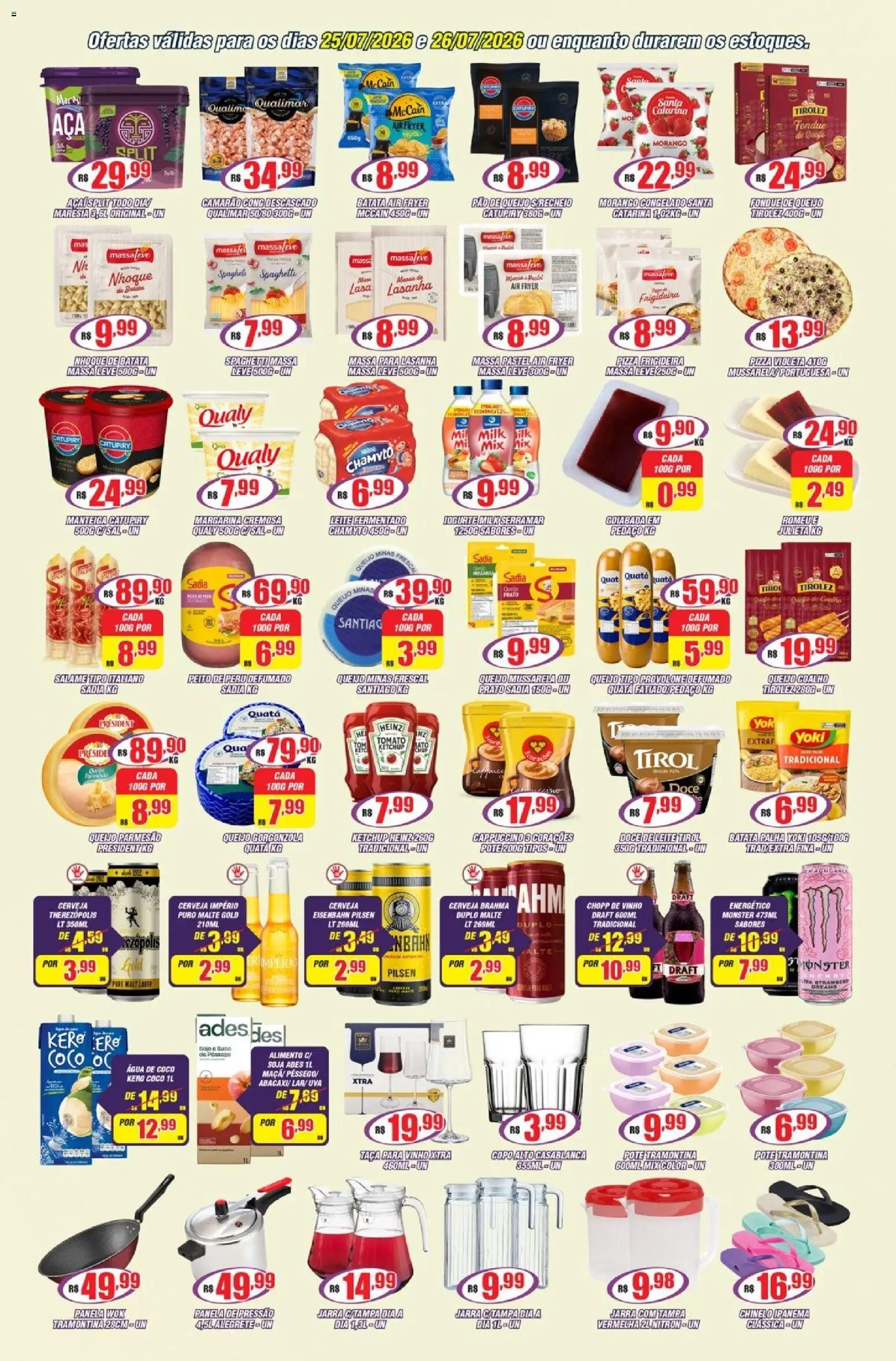 Violeta Supermercados Folheto - válido de 25/07/2026 | Página: 2 | Produtos: Água de coco, Batata palha, Batata, Açaí
