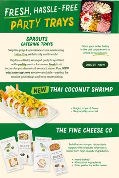 Preview of Sprouts weekly ads valid from 08/26/2026 | Page: 27 | Products: Sesame, Sesame seeds, Cheese, Coconut