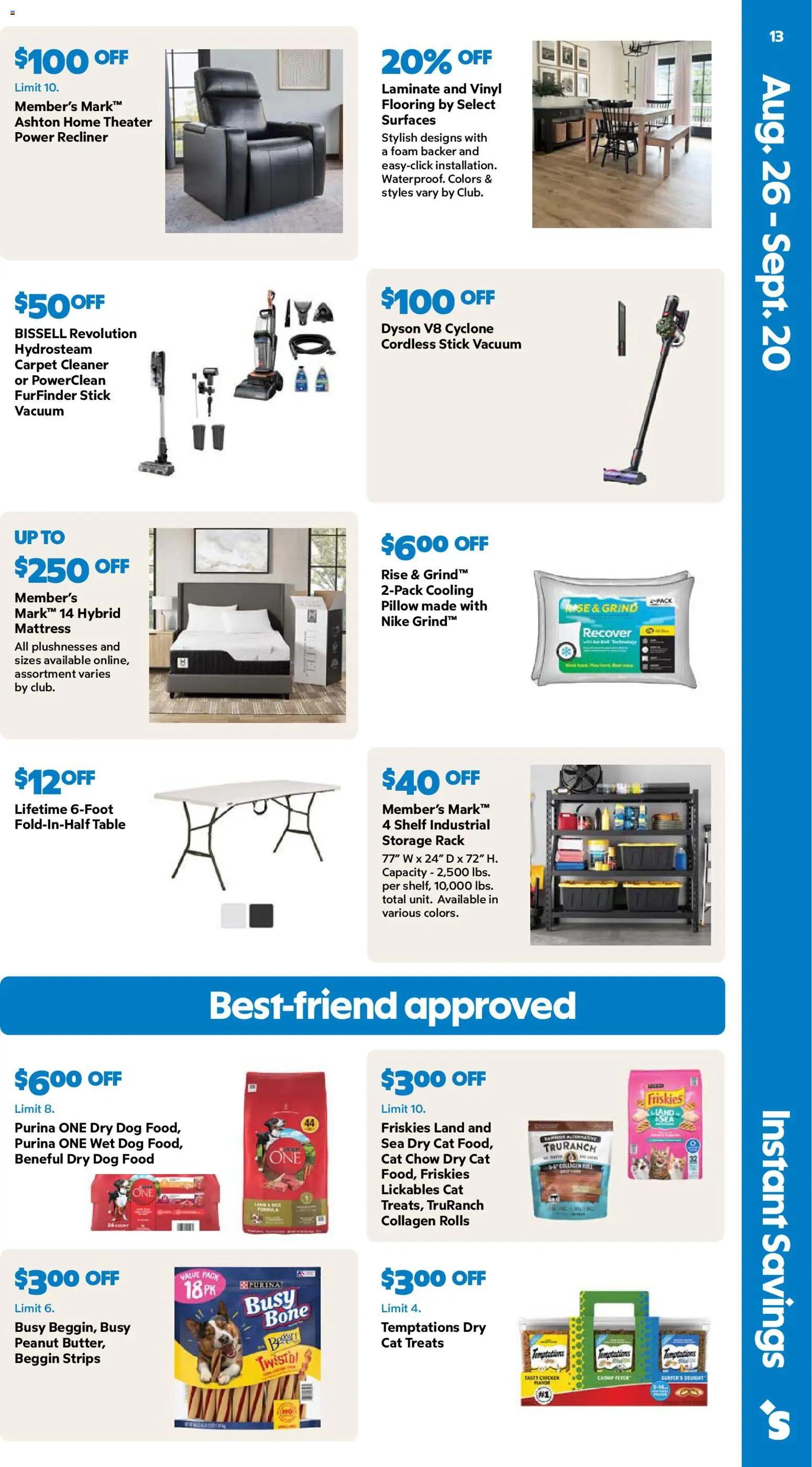Sam's Club Weekly Ad - valid from 08/26/2026 | Page: 13 | Products: Mattress, Table, Recliner, Foam