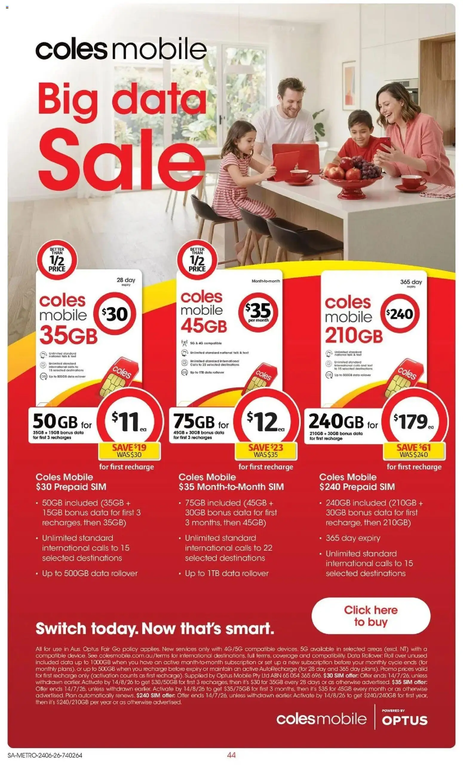 Coles catalogue - valid from 23/06/2026 | Page: 44 | Products: Mobile