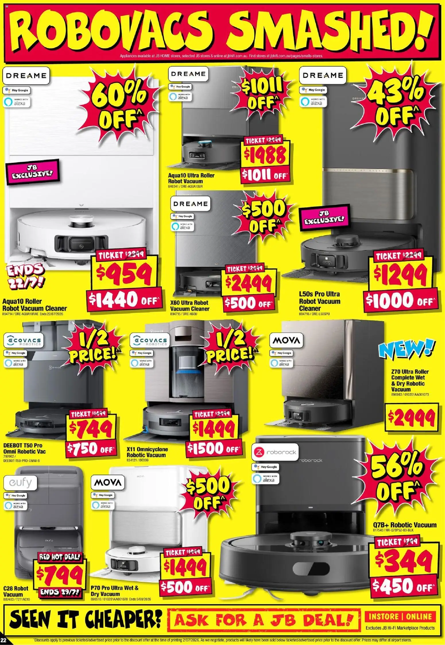 JB Hi-Fi catalogue - valid from 16/07/2026 | Page: 22 | Products: Cleaner, Vacuum cleaner, Robot