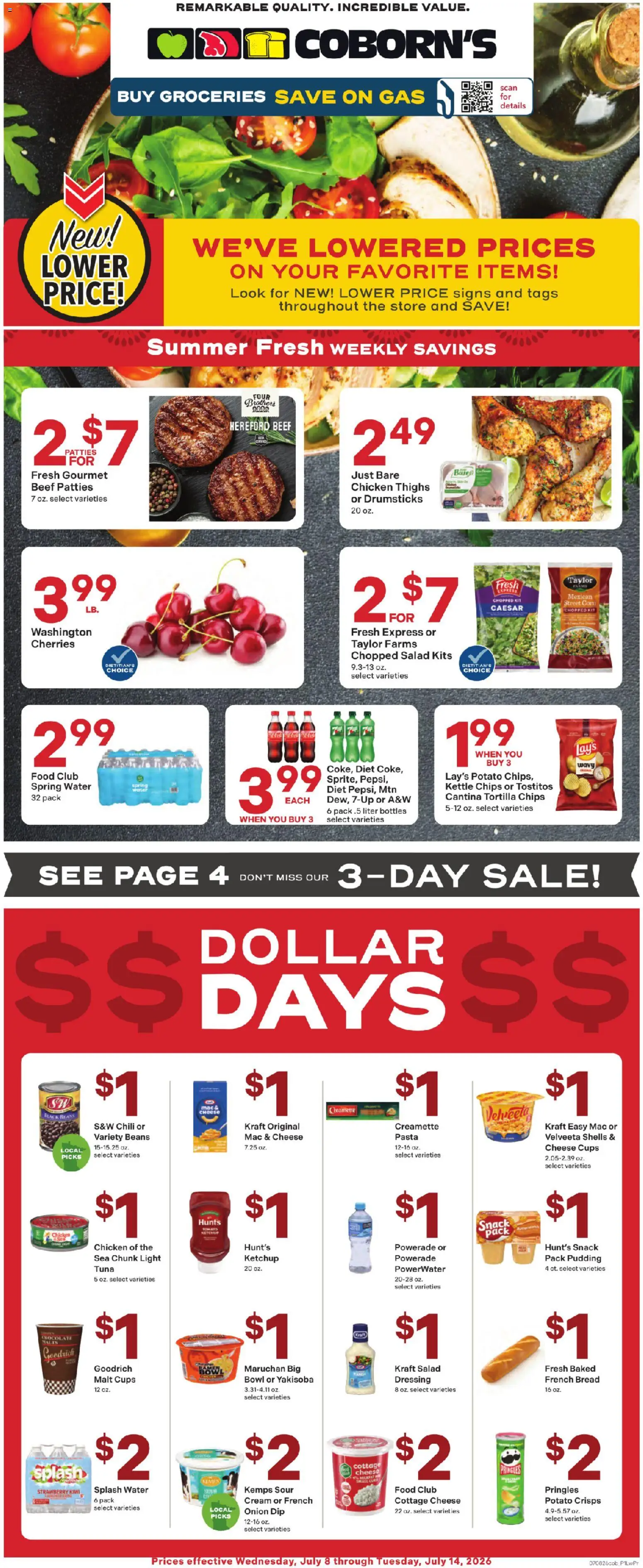 Coborn's Weekly Ad - valid from 07/08/2026 | Page: 1 | Products: Cheese, Pasta, Ketchup, Salad