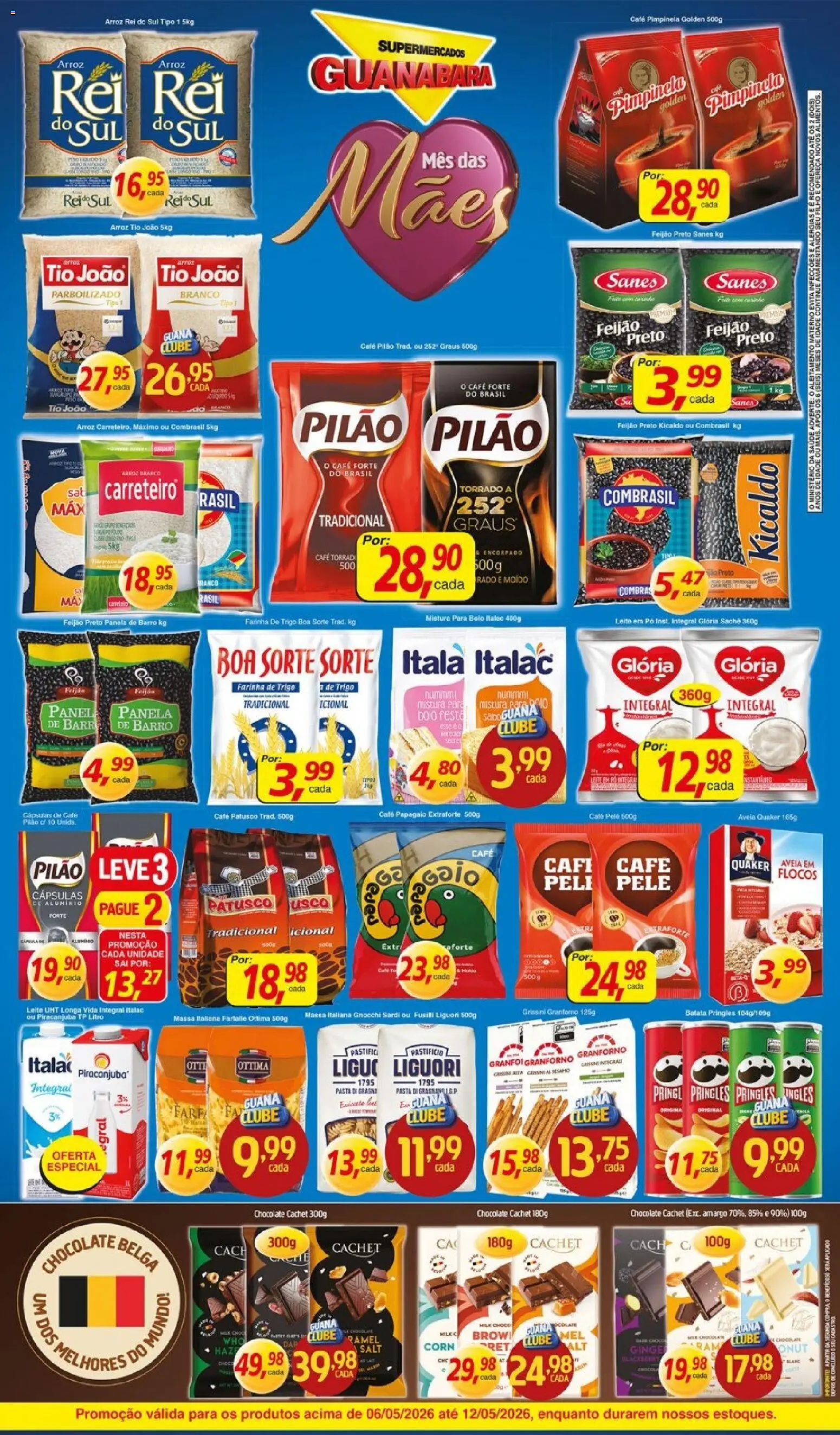 Supermercados Guanabara Folheto - válido de 06.05.2026 | Página: 2 | Produtos: Chocolate, Café pilão, Leite em pó, Avelã