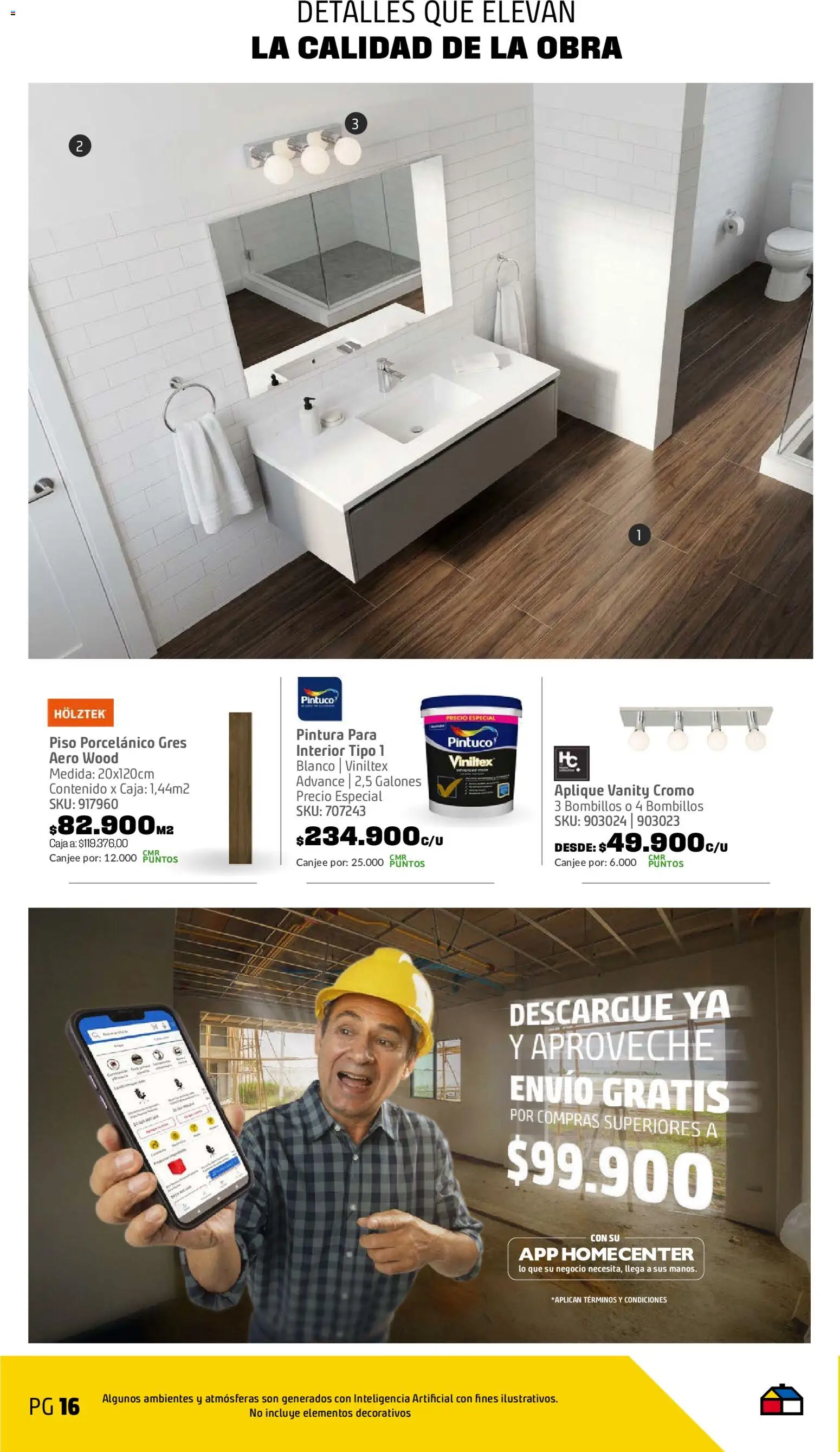 Homecenter revista - valida desde el 08/09/2026 | Página: 17 | Productos: Pintura, Caja