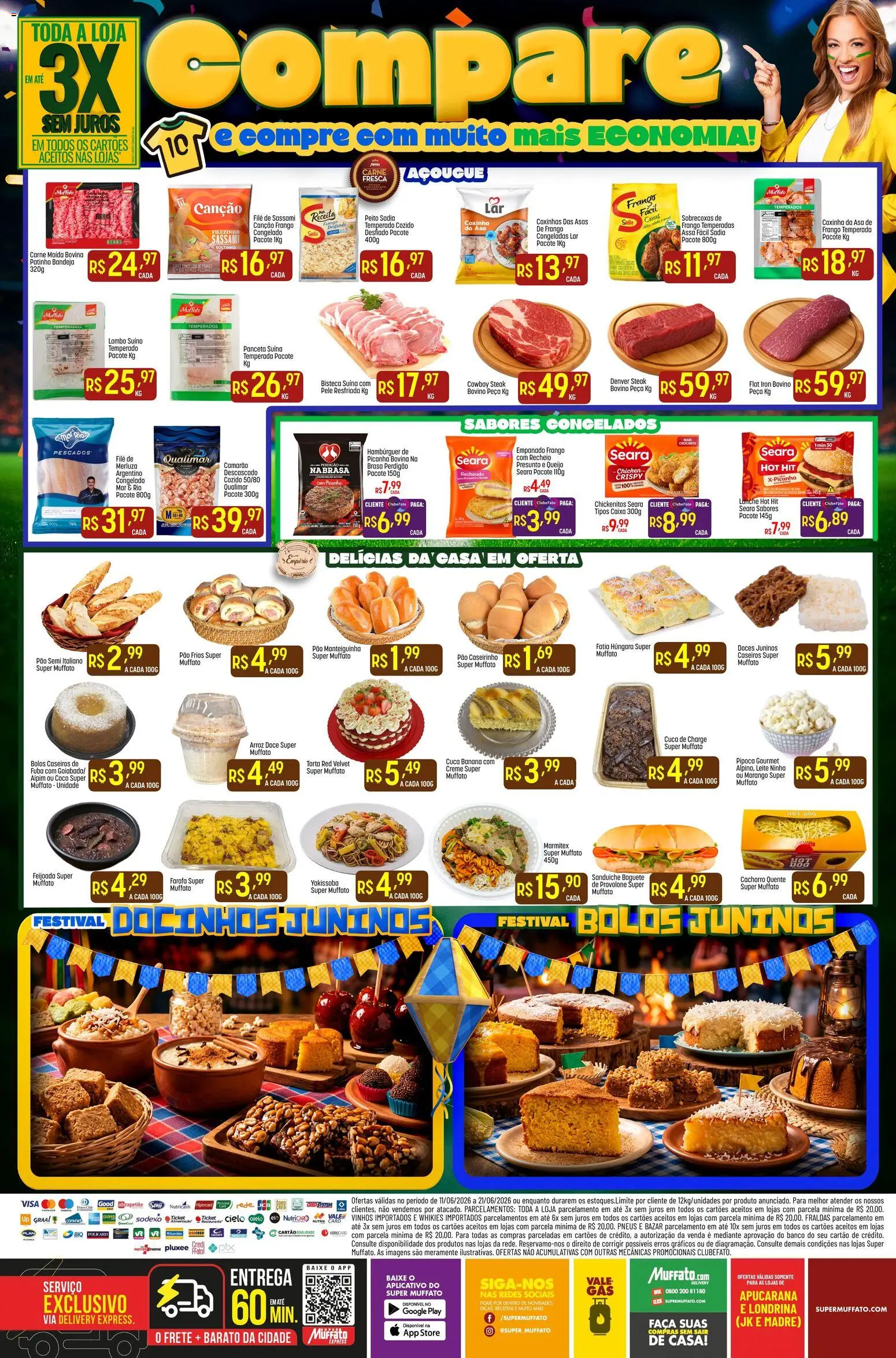Super Muffato Folheto - válido de 11.06.2026 | Página: 8 | Produtos: Cebola, Asa de frango, Leite, Bandeja