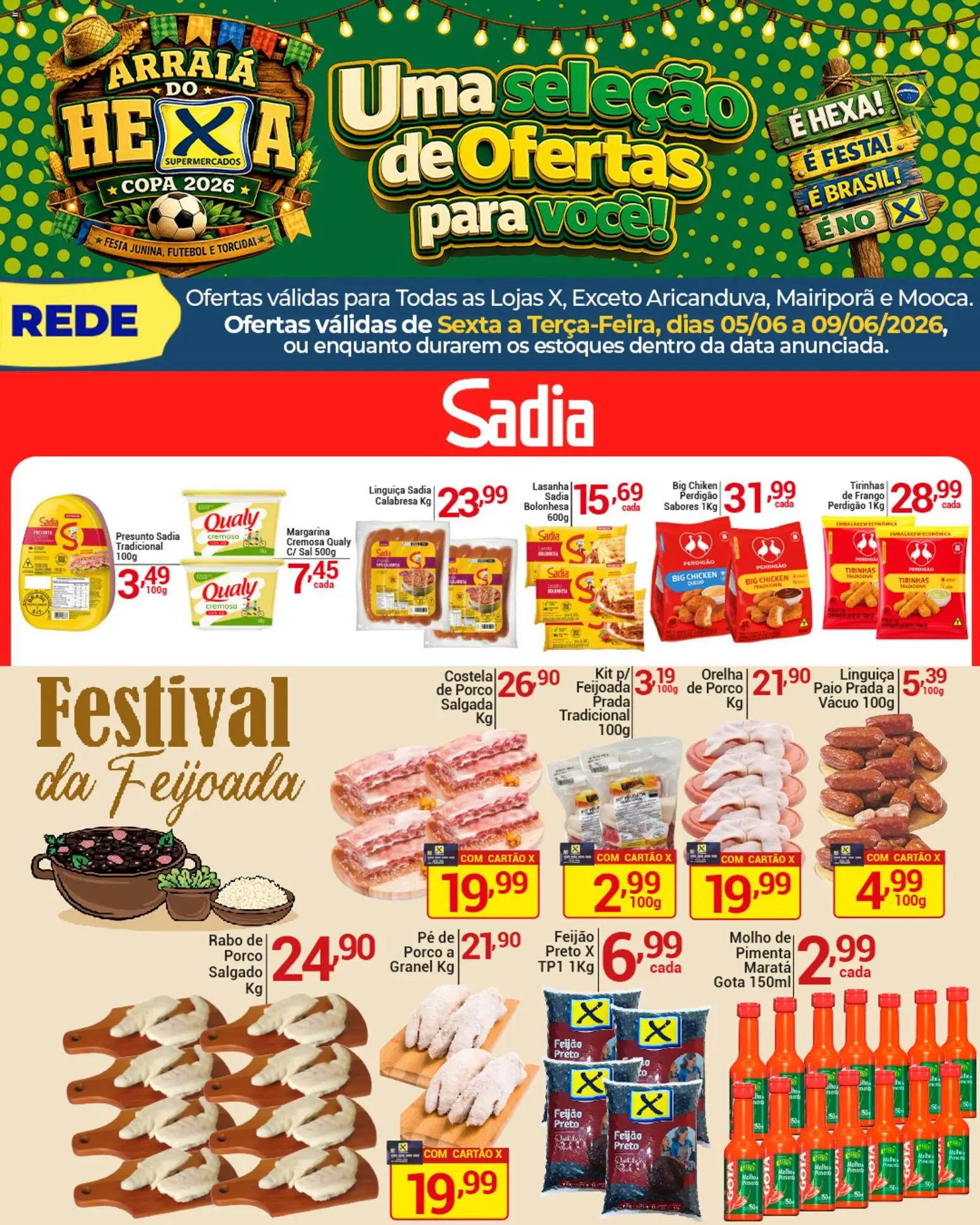 X Supermercados Folheto - válido de 05.06.2026 | Página: 4 | Produtos: Pimenta, Linguiça, Queijo, Frango