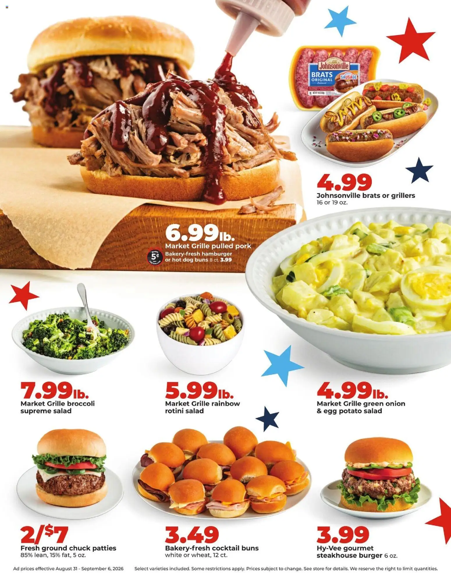 HyVee Weekly Ad - valid from 08/31/2026 | Page: 5 | Products: Broccoli, Potato salad, Pork, Salad