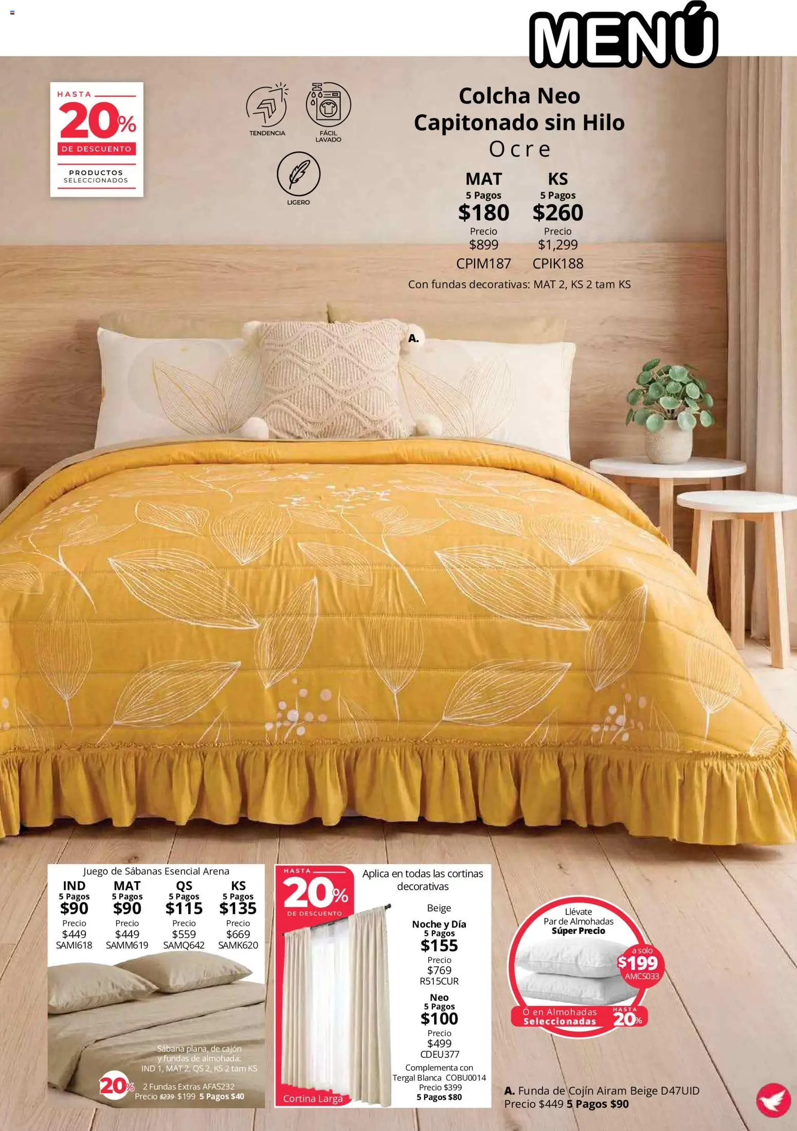 Nuevas ofertas de Colchas Concord válidas en toda la República Mexicana desde el 01/08/2026. ¡Encuentra las mejores ofertas en Colchas Concord catálogo! | Página: 119 | Productos: Cobertor, Juego, Almohada, Cortinas