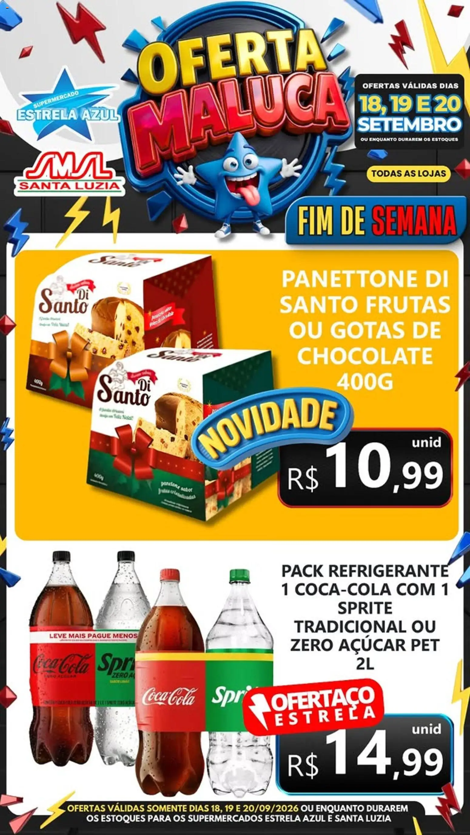 Estrela Azul Folheto - válido de 18/09/2026 | Página: 1 | Produtos: Frutas, Cola, Chocolate, Açúcar