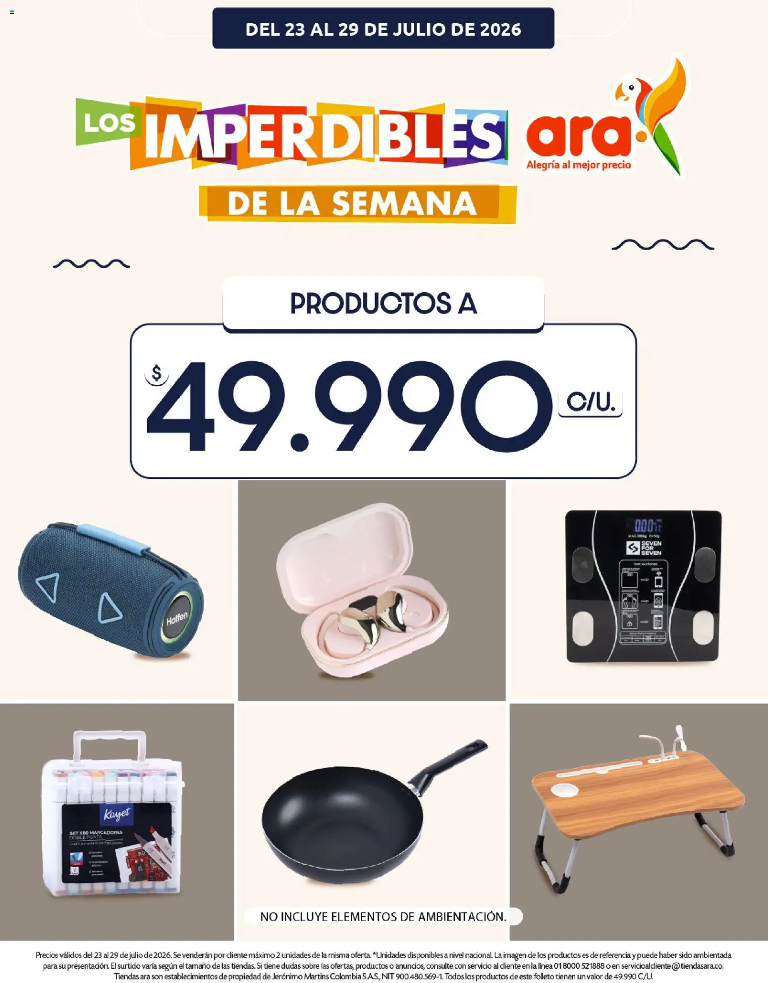 Ara revista - valida desde el 23/07/2026 | Página: 1 | Productos: Sobre