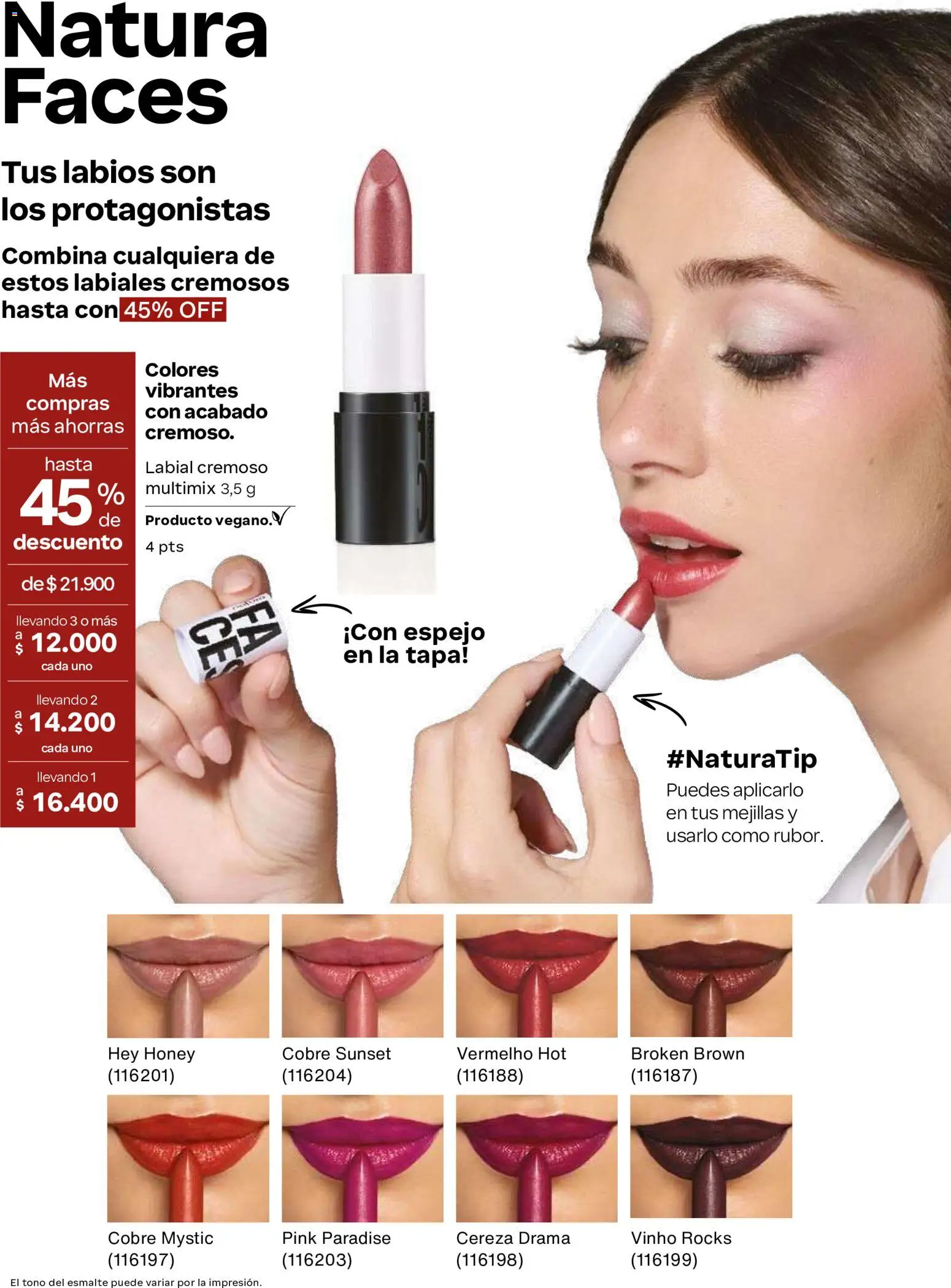 Natura revista - valida desde el 01/07/2026 | Página: 74 | Productos: Cobre, Espejo, Tapa