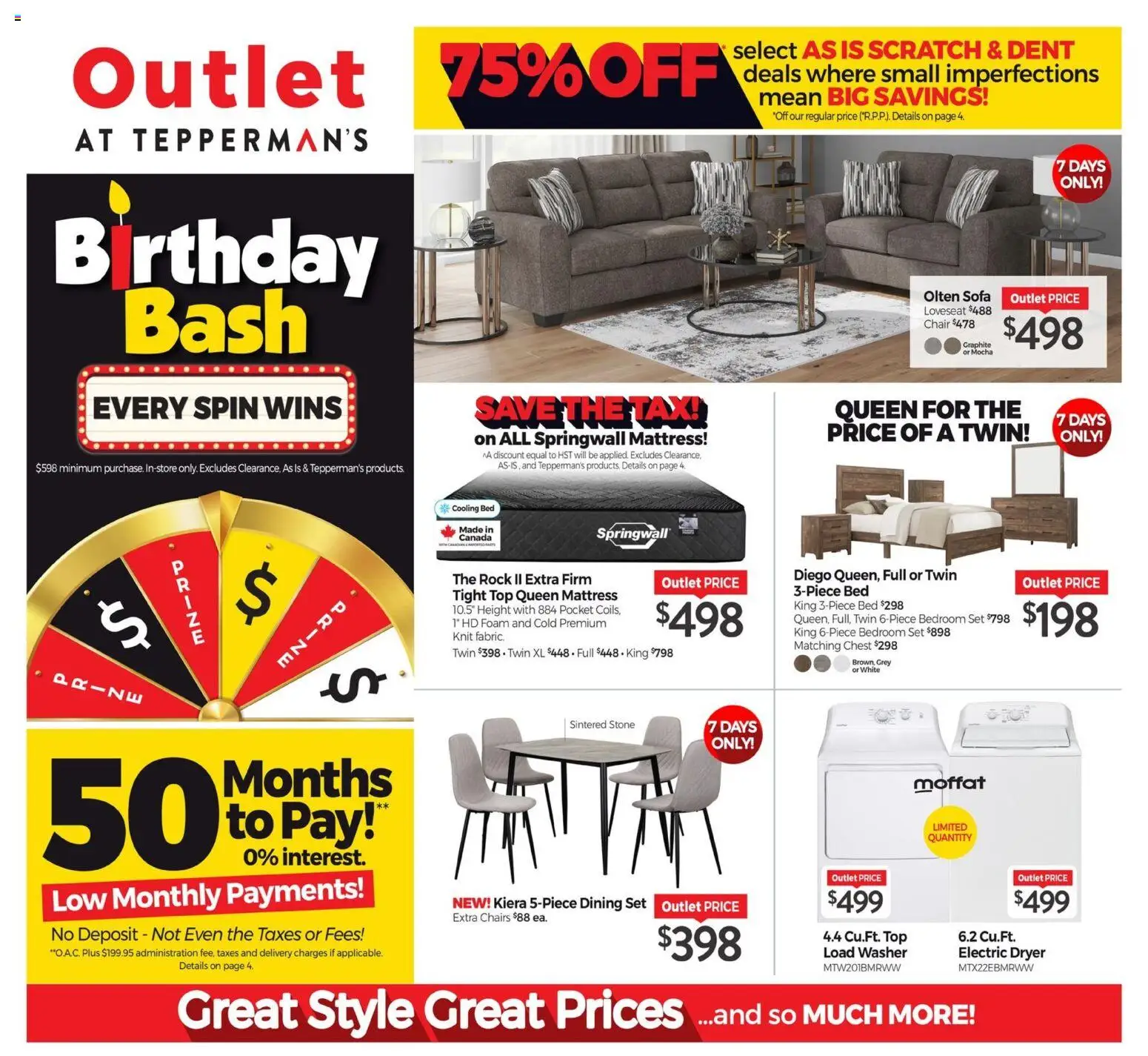 Tepperman's flyer valid from 12.06.2026 | Page: 1 | Products: Bed, Mattress, Sofa, Chair