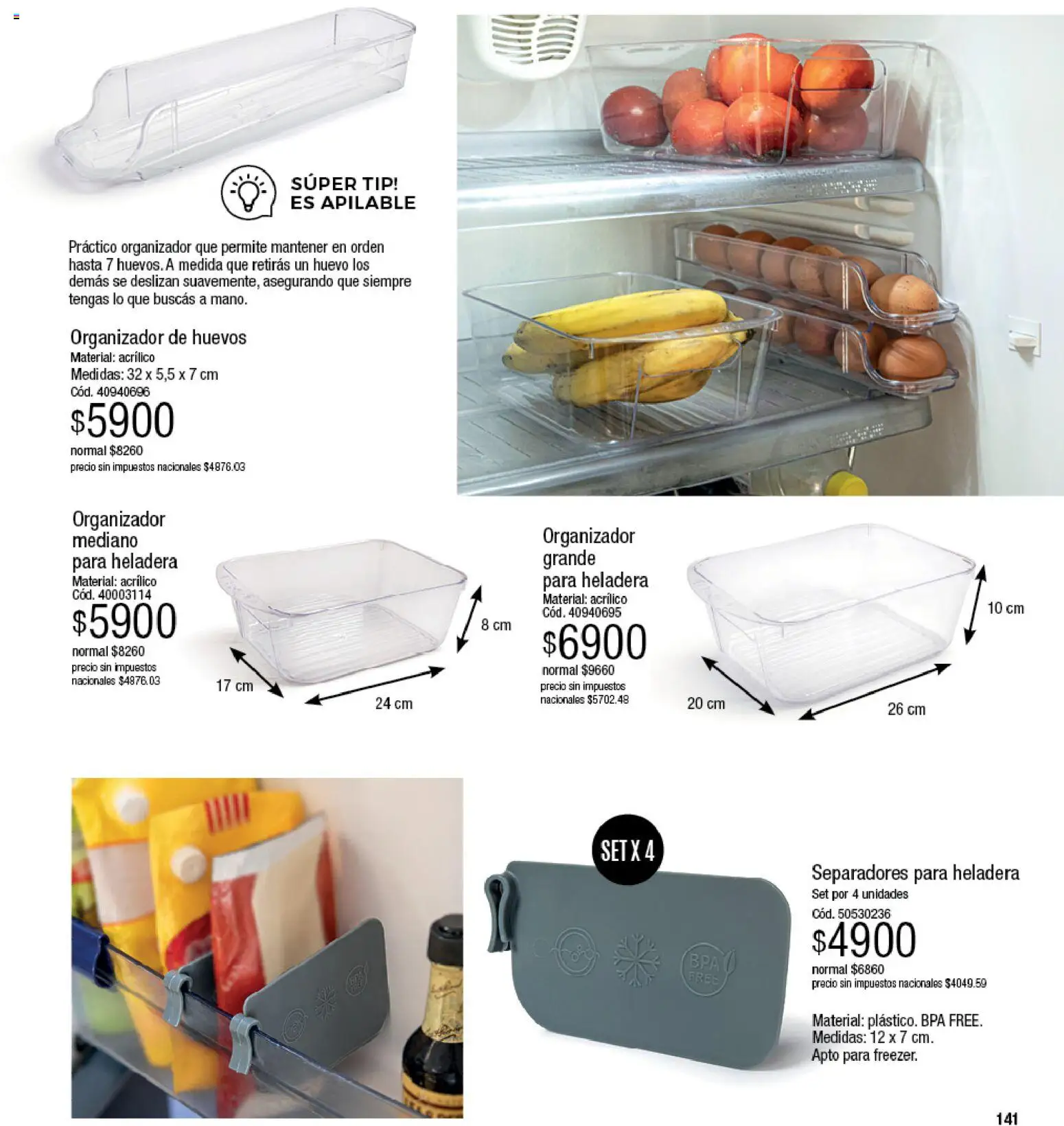 Millanel - Catálogo │ válido desde el 17/08/2026 | Página: 141 | Productos: Organizador, Huevo, Heladera, Huevos