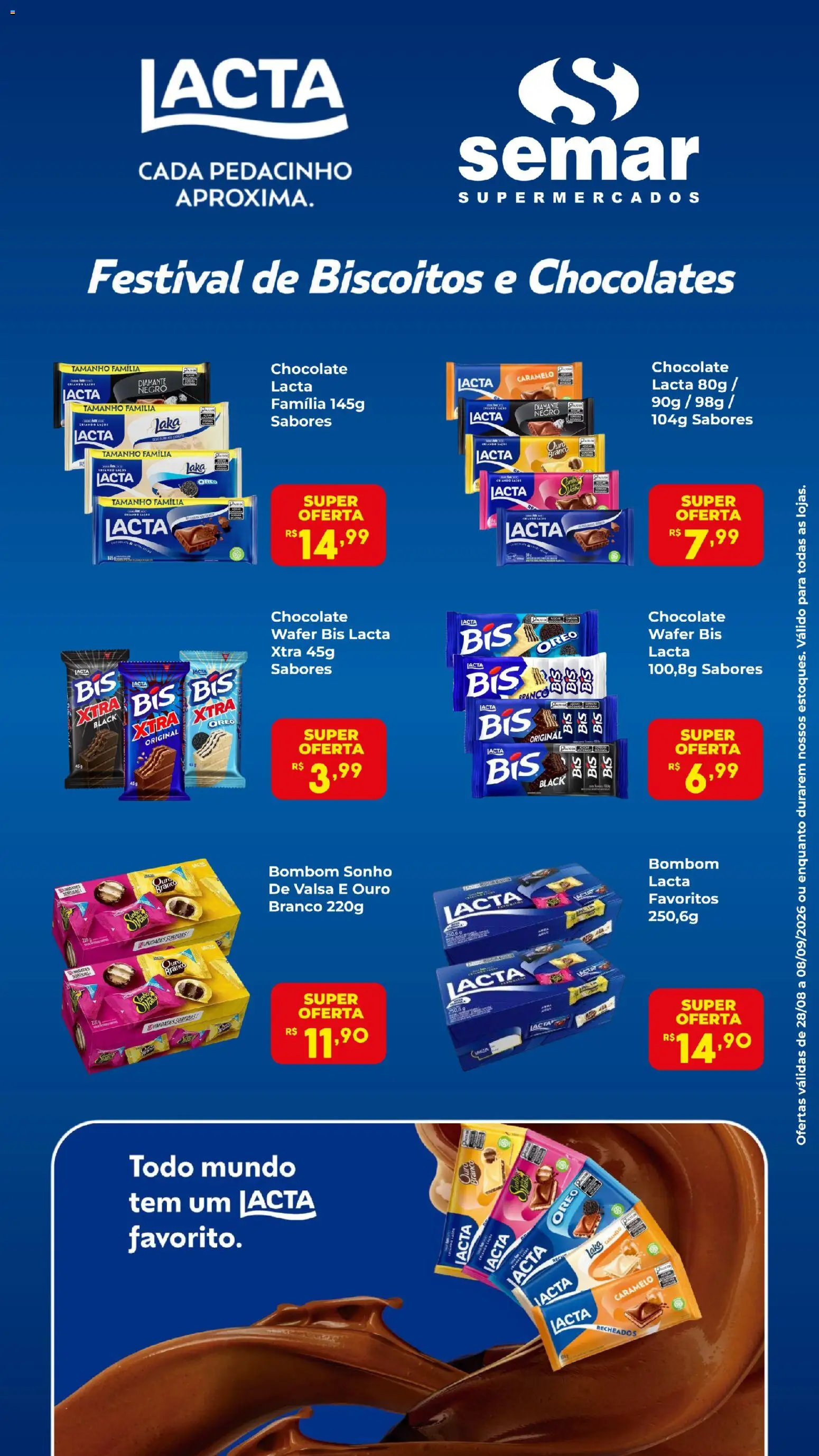 Semar Supermercado Folheto - válido de 28/08/2026 | Página: 2 | Produtos: Sonho, Chocolate, Biscoitos, Bombom