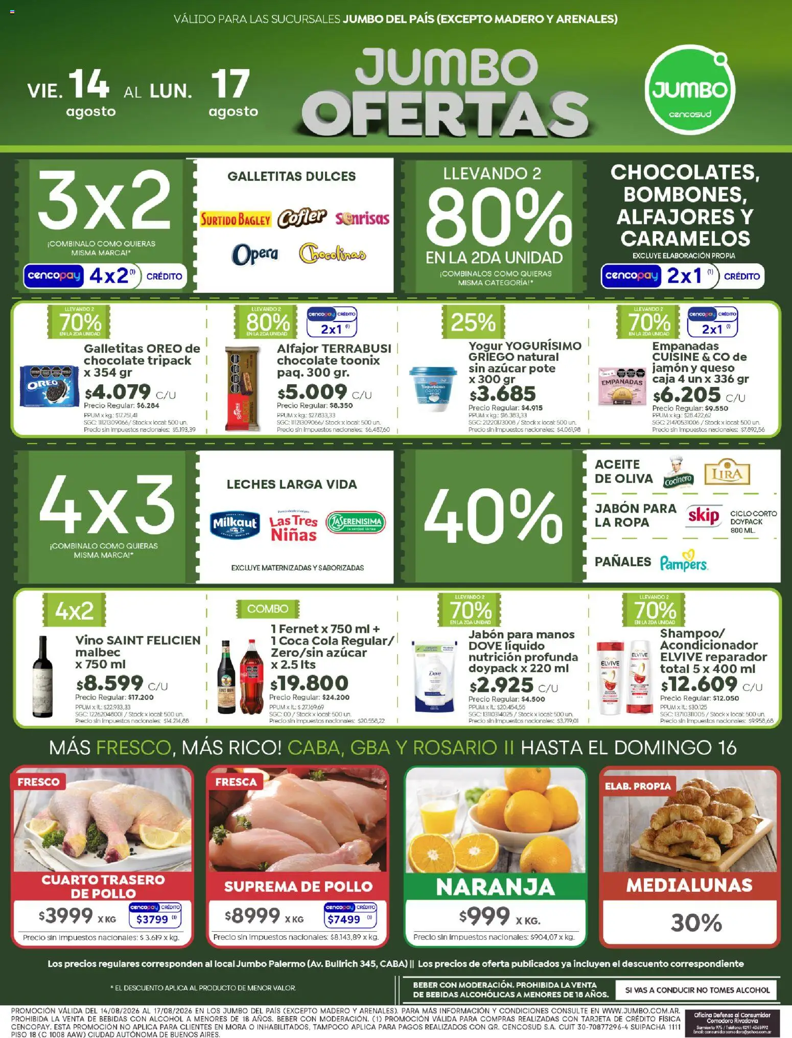 Jumbo - Ofertas | Rosario │ válido desde el 13/08/2026 | Página: 1 | Productos: Rosario, Oliva, Dulces, Yogur