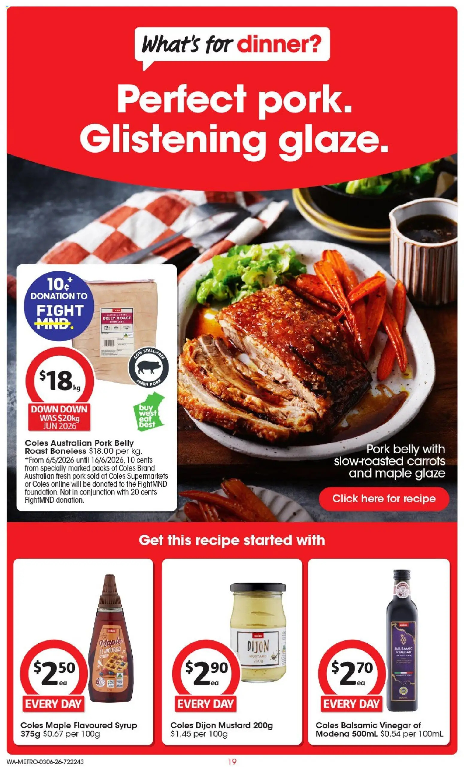 Coles catalogue - valid from 03.06.2026 | Page: 19 | Products: Pork, Mustard, Carrots, Vinegar