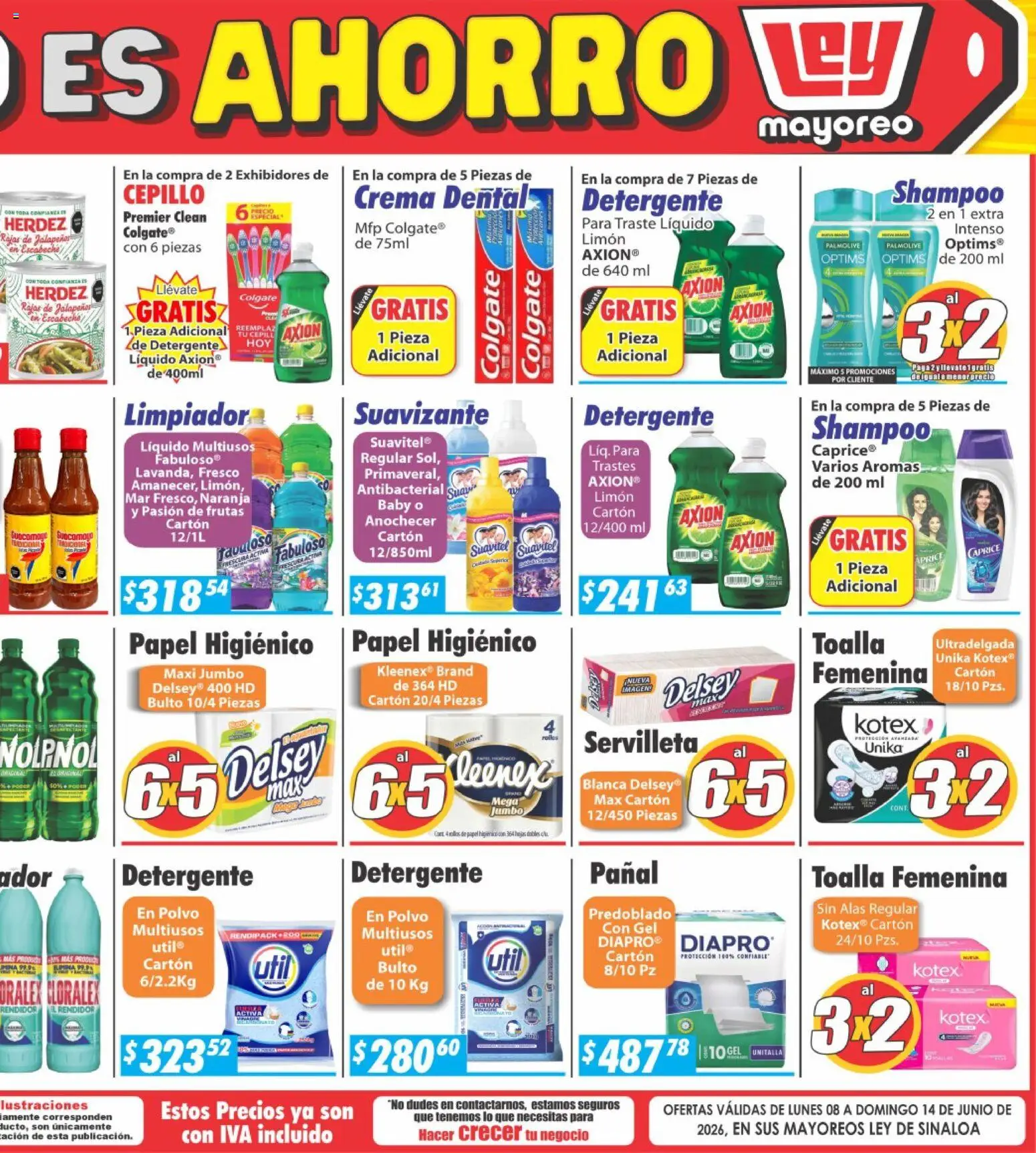 Nuevas ofertas de Casa Ley válidas en toda la República Mexicana desde el 08.06.2026. ¡Encuentra las mejores ofertas en Casa Ley folleto Sinaloa! | Página: 6 | Productos: Crema, Cepillo, Suavizante, Polvo