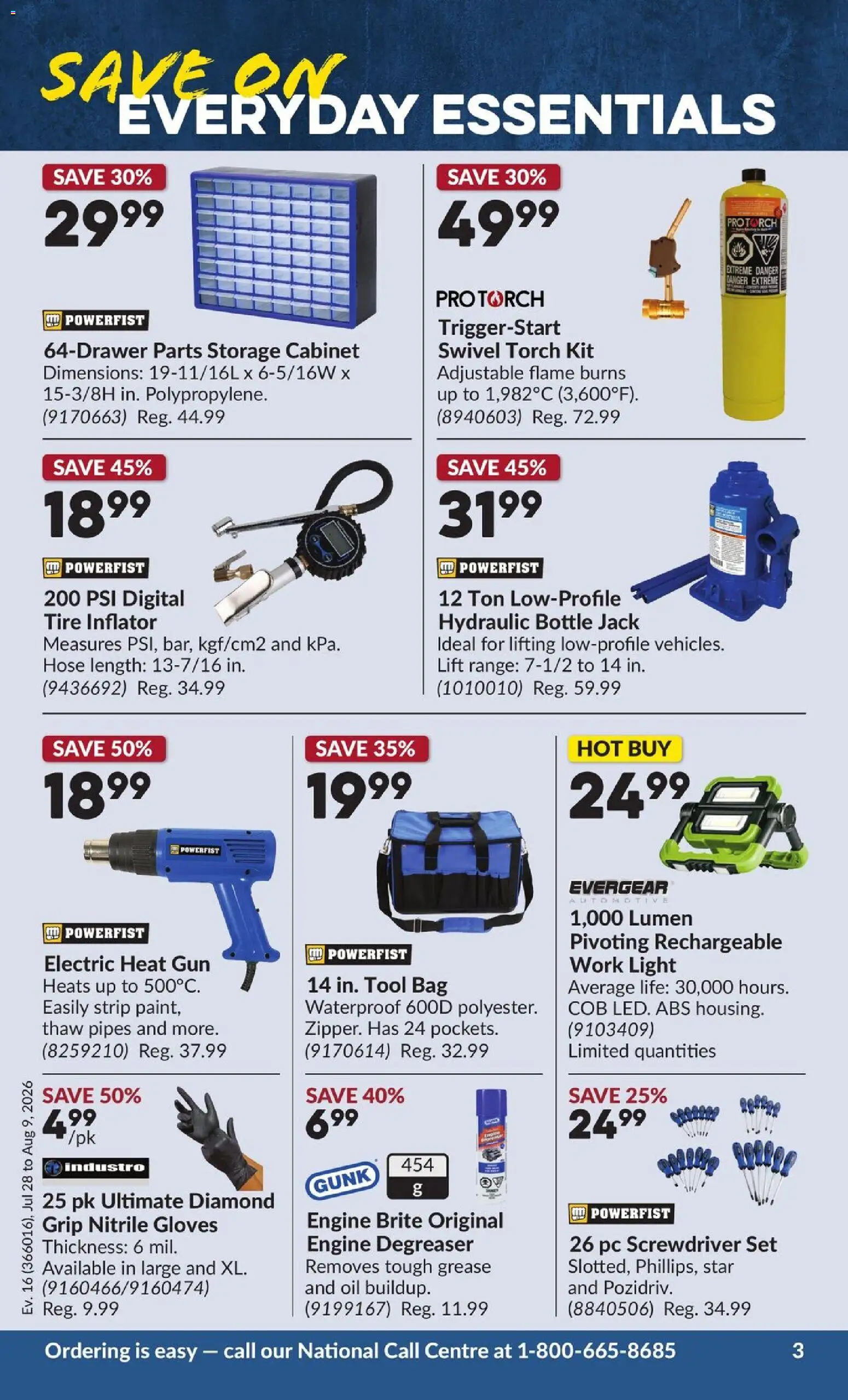 Princess Auto flyer valid from Jul 28, 2026 | Page: 8 | Products: Gloves, PC, Bag, Oil
