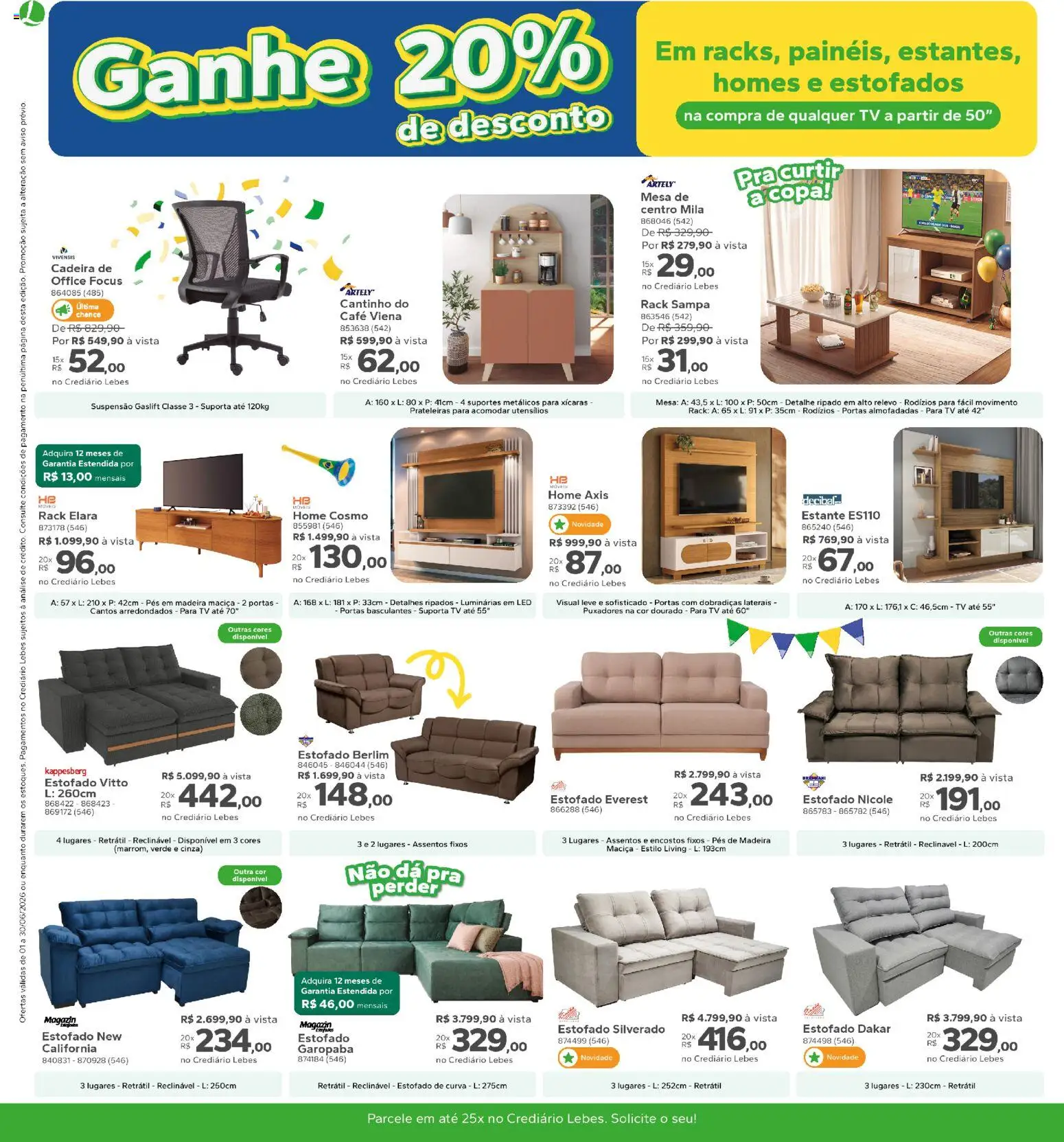 Lebes Folheto - válido de 01.06.2026 | Página: 12 | Produtos: Suspensão, Café, Copa, Rack
