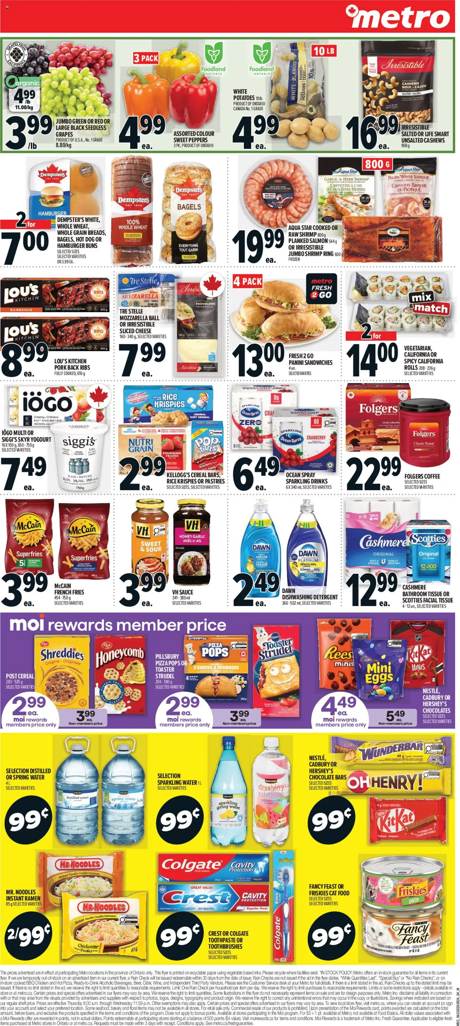 Metro flyer valid from Aug 27, 2026 | Page: 2 | Products: Food, Shelf, Spring water, Chocolate