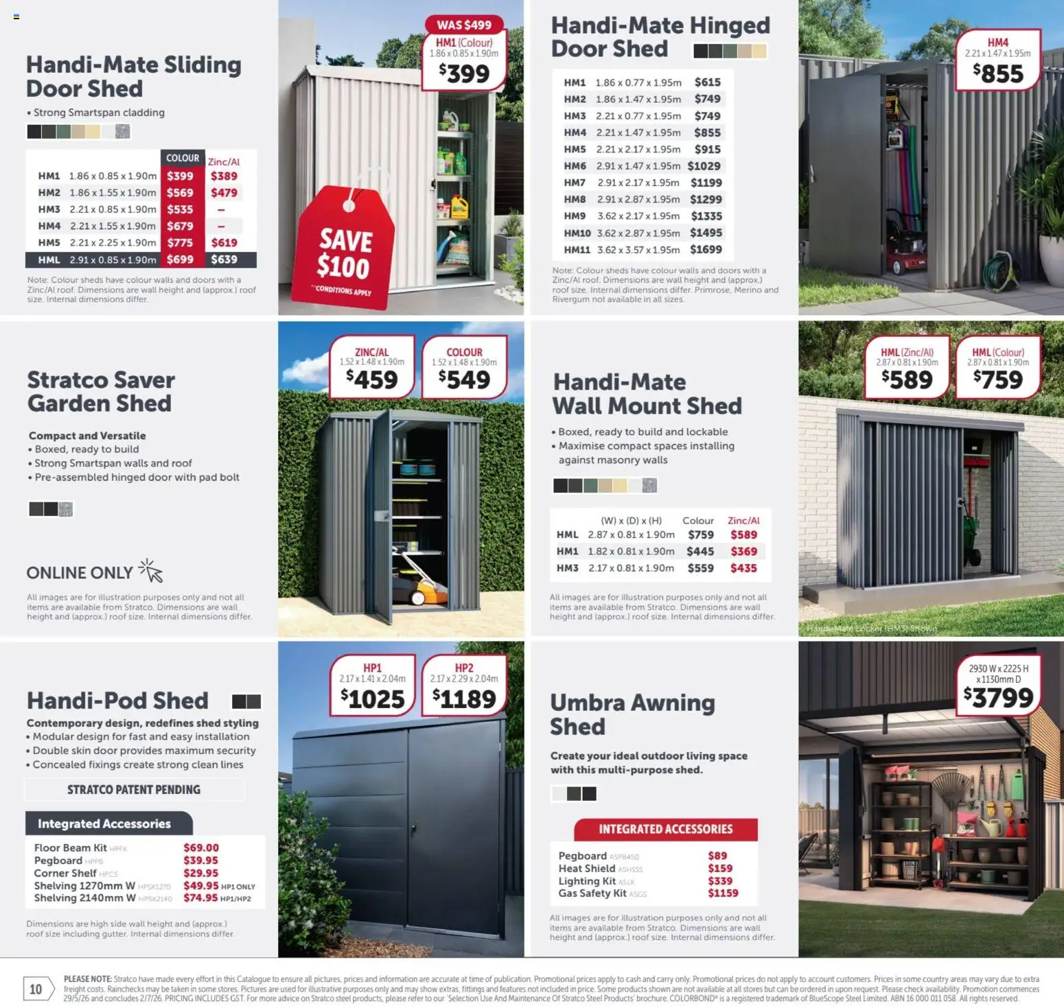 Stratco catalogue - valid from 29.05.2026 | Page: 10 | Products: Shelf, Shed, Accessories, Multipurpose